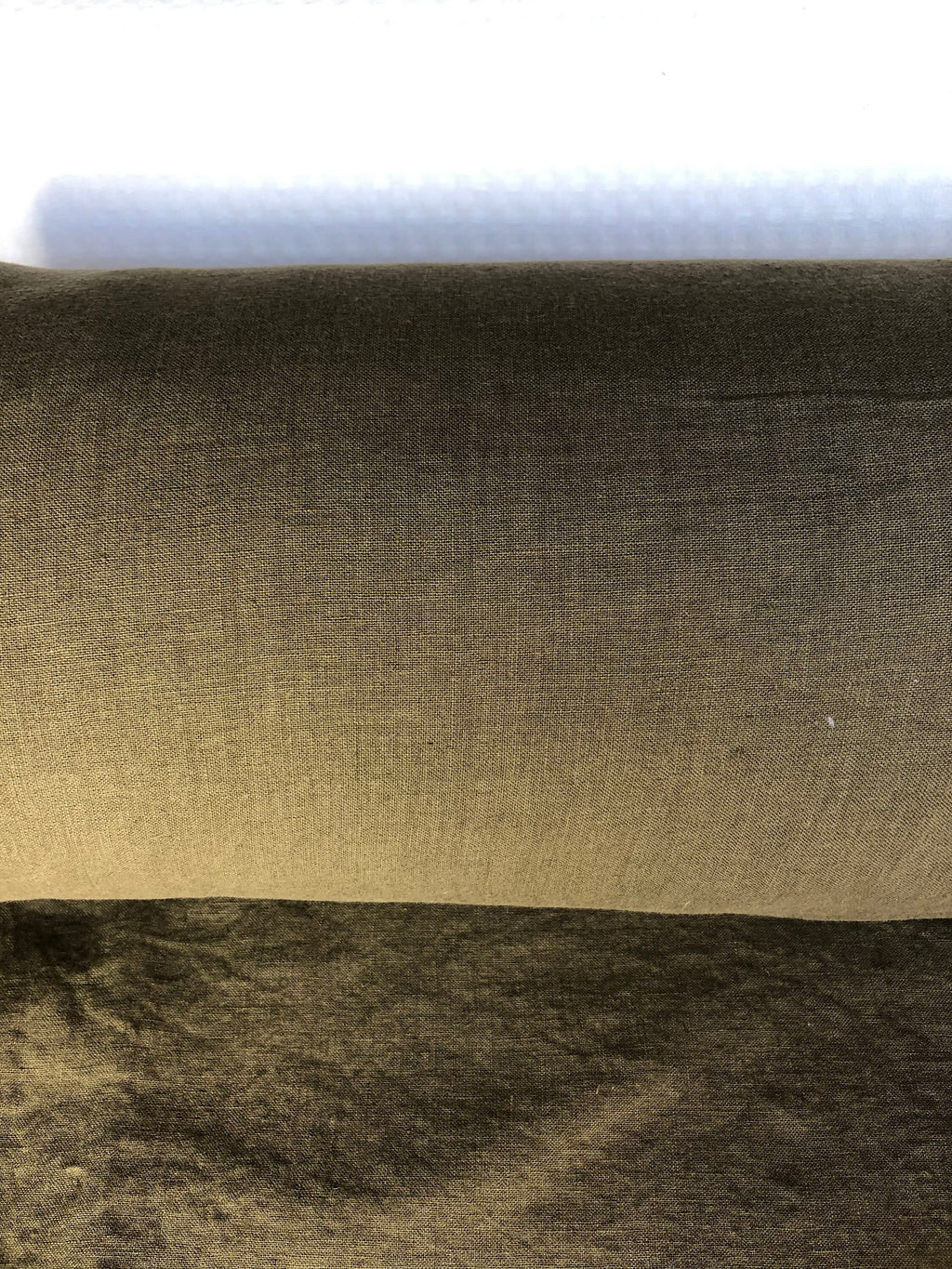 Extra Wide Olive Green Linen Fabric: Softened Bedding & Sewing Material