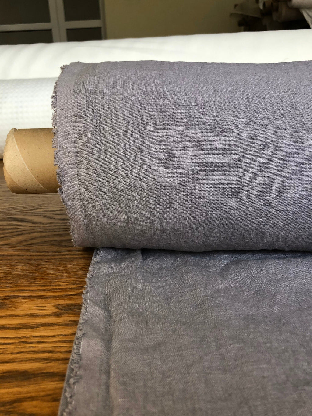 Extra Wide Soft Purple Linen Fabric: 100% Natural, 250cm Width