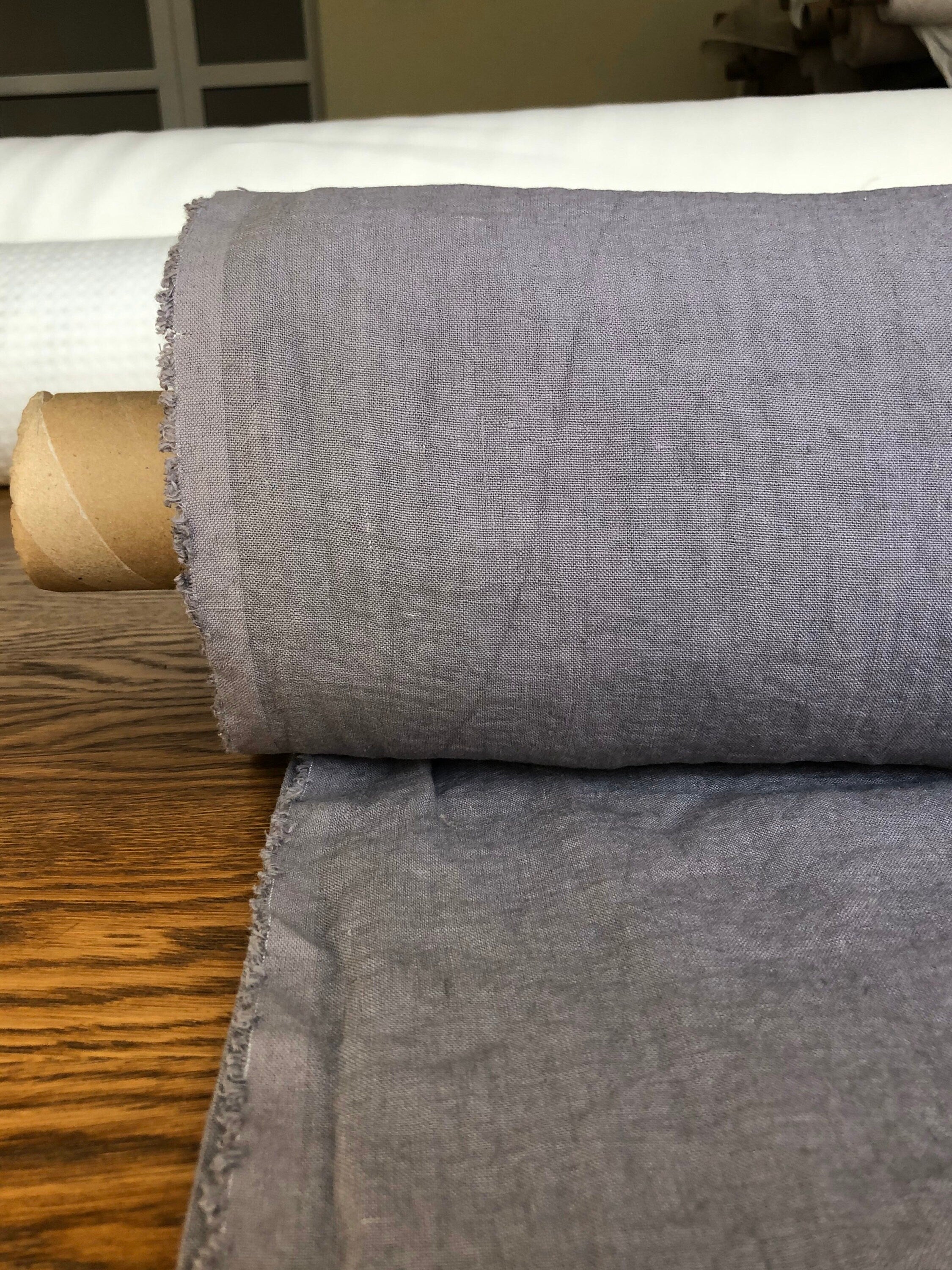 Extra Wide Soft Purple Linen Fabric: 100% Natural, 250cm Width