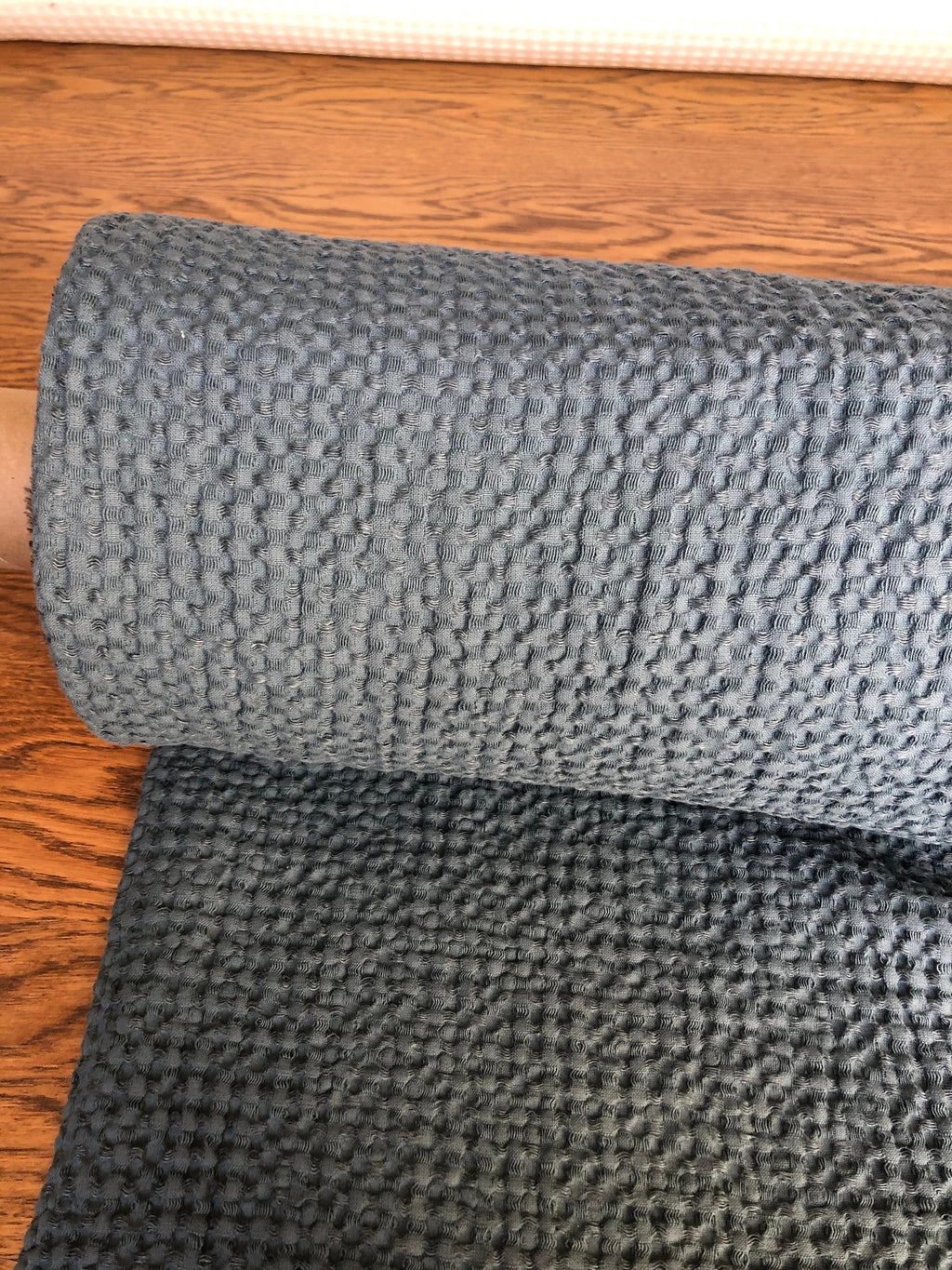 Extra Wide Waffle Linen Cotton Fabric: Natural Bath & Kitchen Towel Material