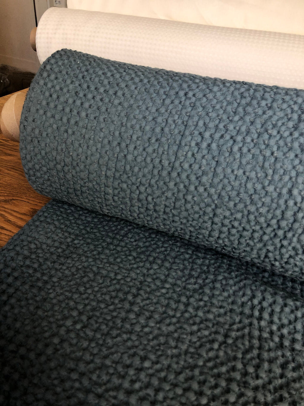 Extra Wide Waffle Linen Cotton Fabric: Natural Bath & Kitchen Towel Material