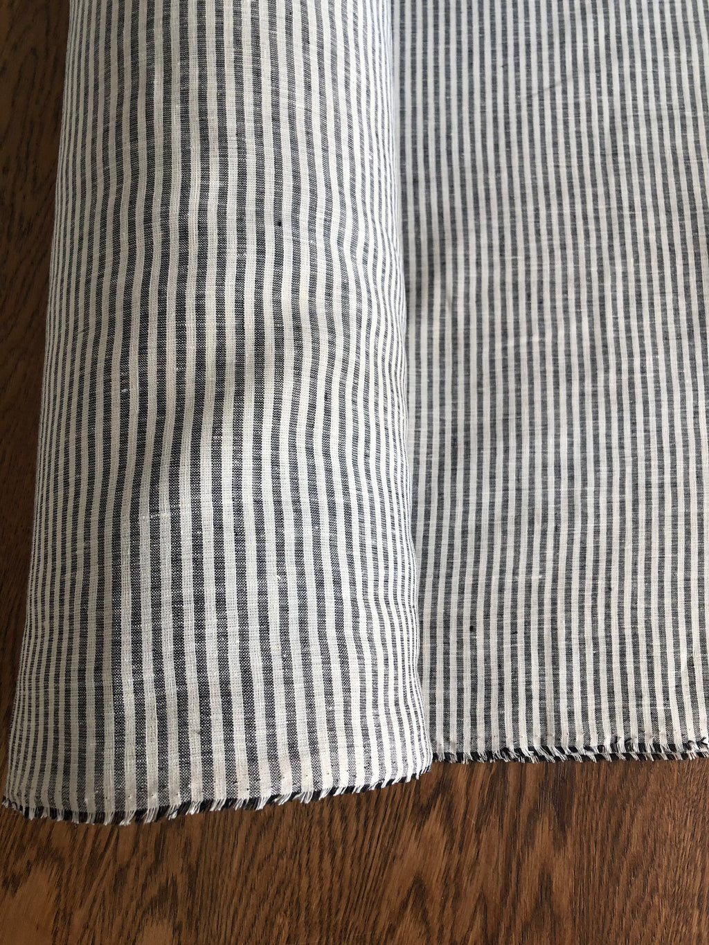 Striped Black Linen Fabric: 100% Pure, Extra Wide (260cm)