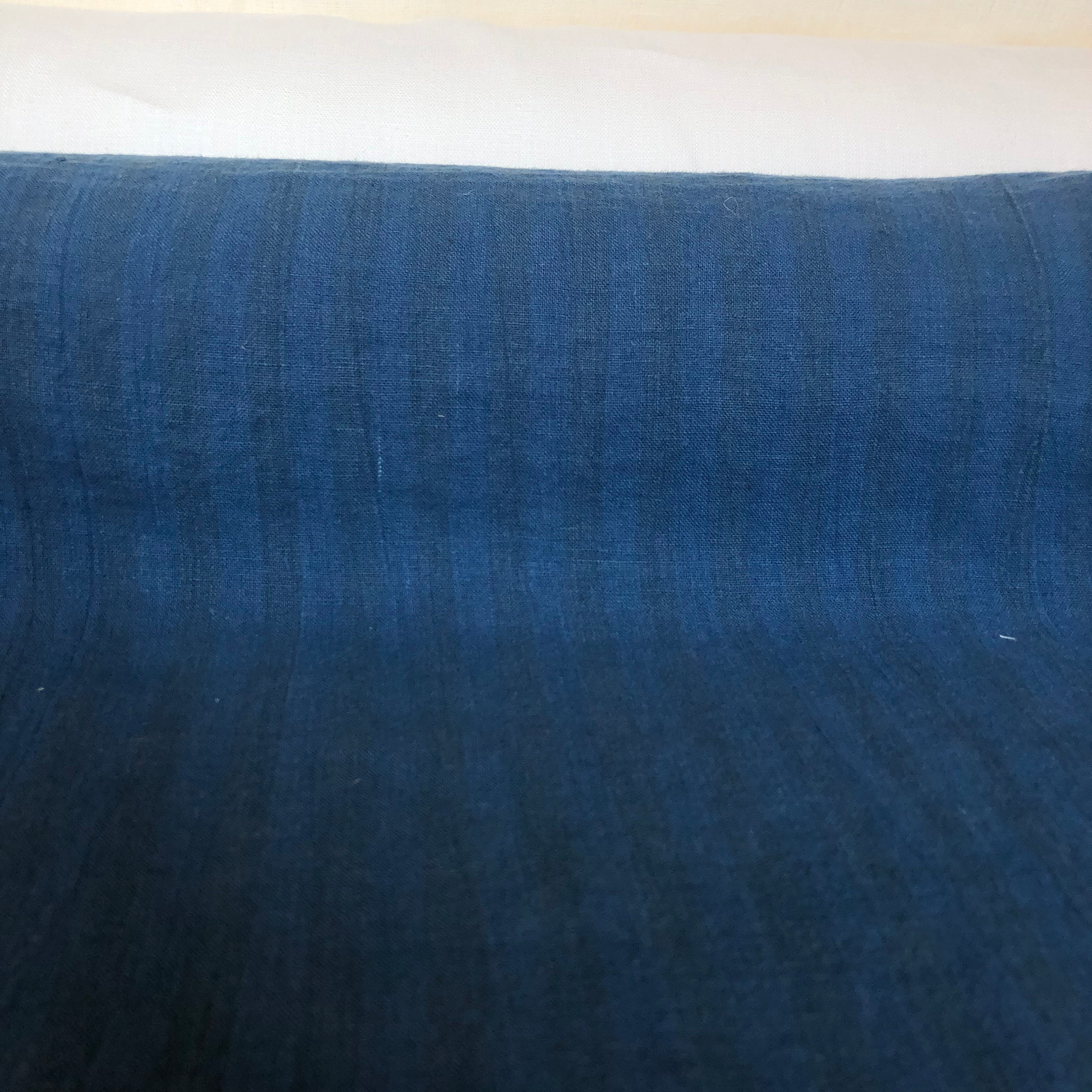 Striped Blue Linen Fabric: 100% Natural, Medium Weight