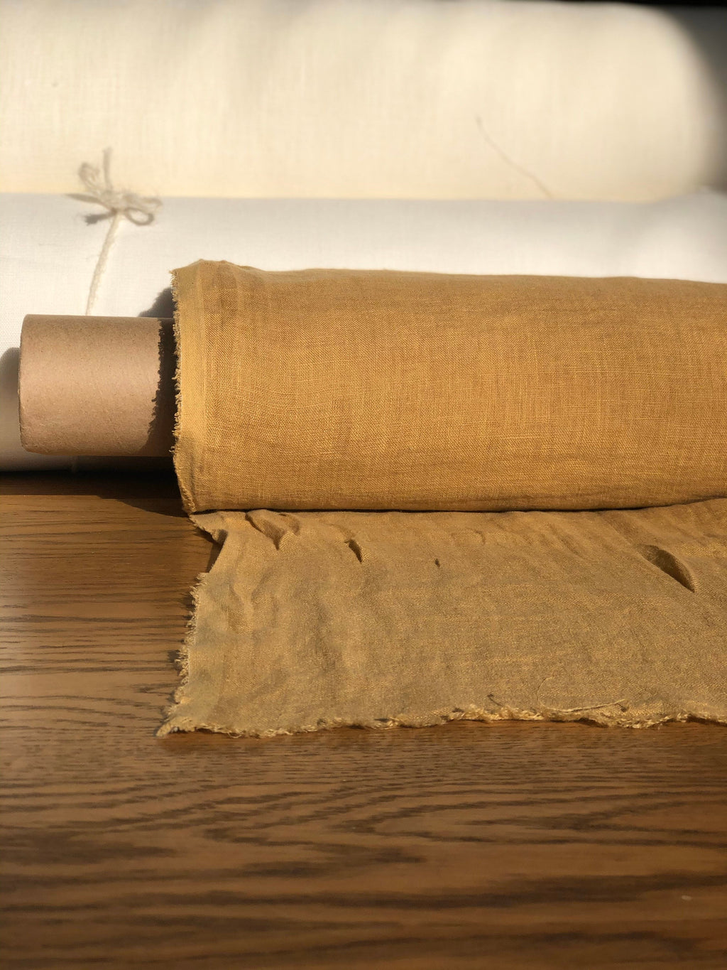 Macaroon Linen Fabric: Soft 100% Natural Linen, 142cm Wide, For Sewing