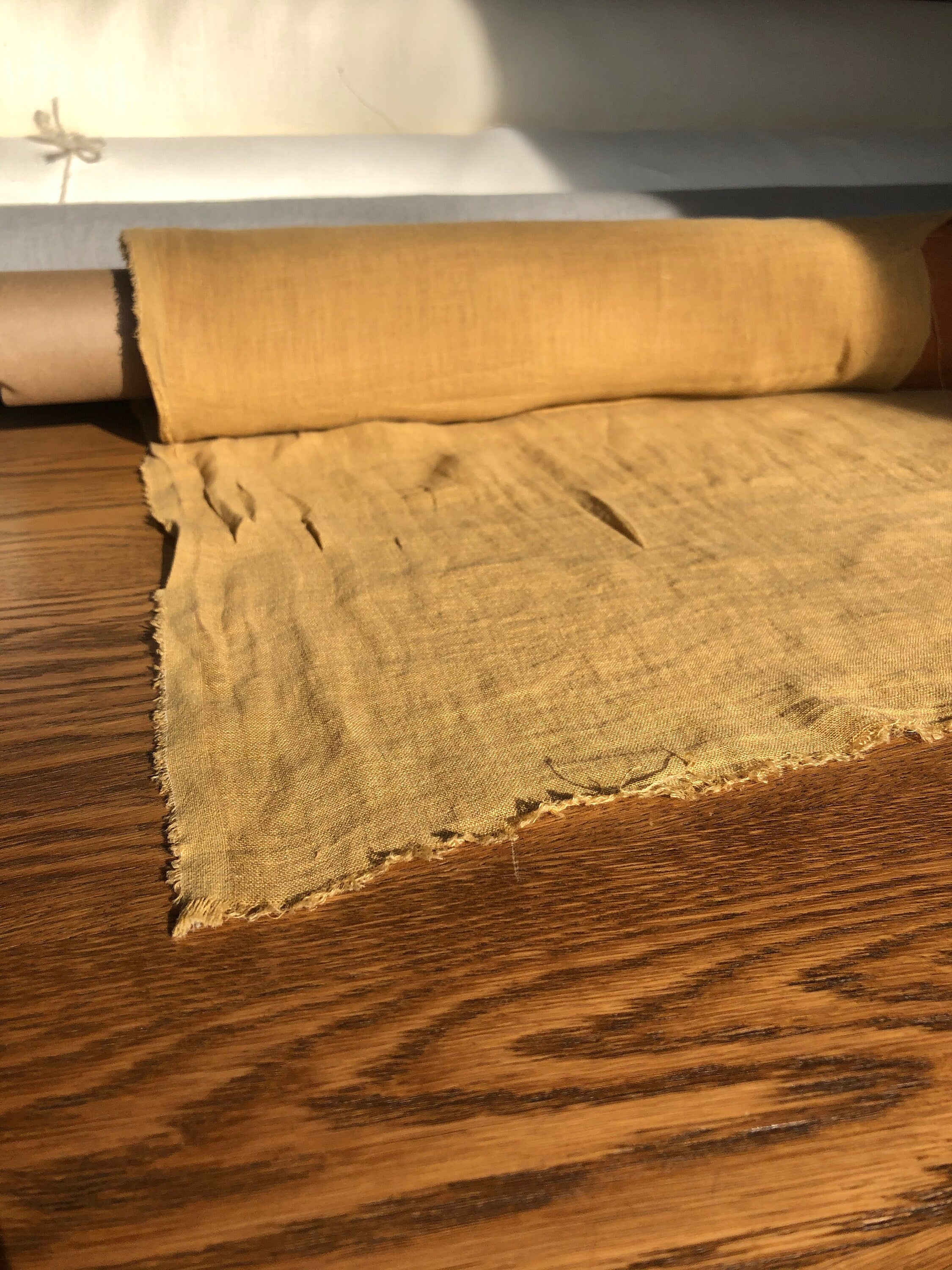 Macaroon Linen Fabric: Soft 100% Natural Linen, 142cm Wide, For Sewing