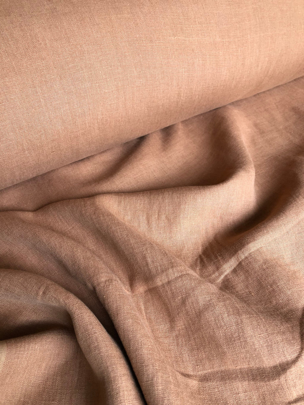 Extra Wide Dusty Ochre Linen Fabric: 250cm Wide, Bedding & Sewing