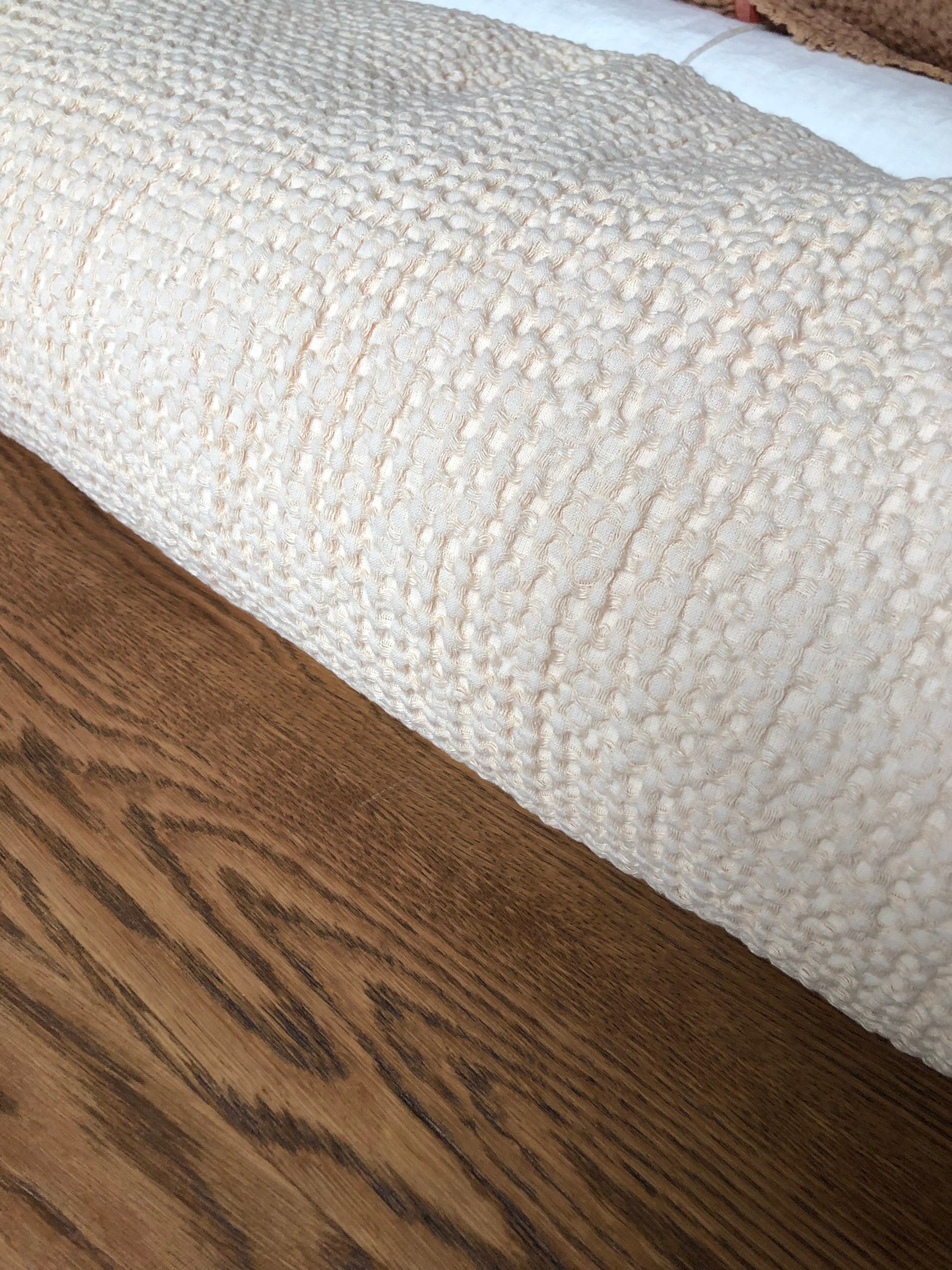 88" EXTRA WIDE fabric, Waffle natural Linen/Cotton fabric BGO137 WARM_NUDE, 250g/225cm fabric by the metre bath towel kitchen towel spa