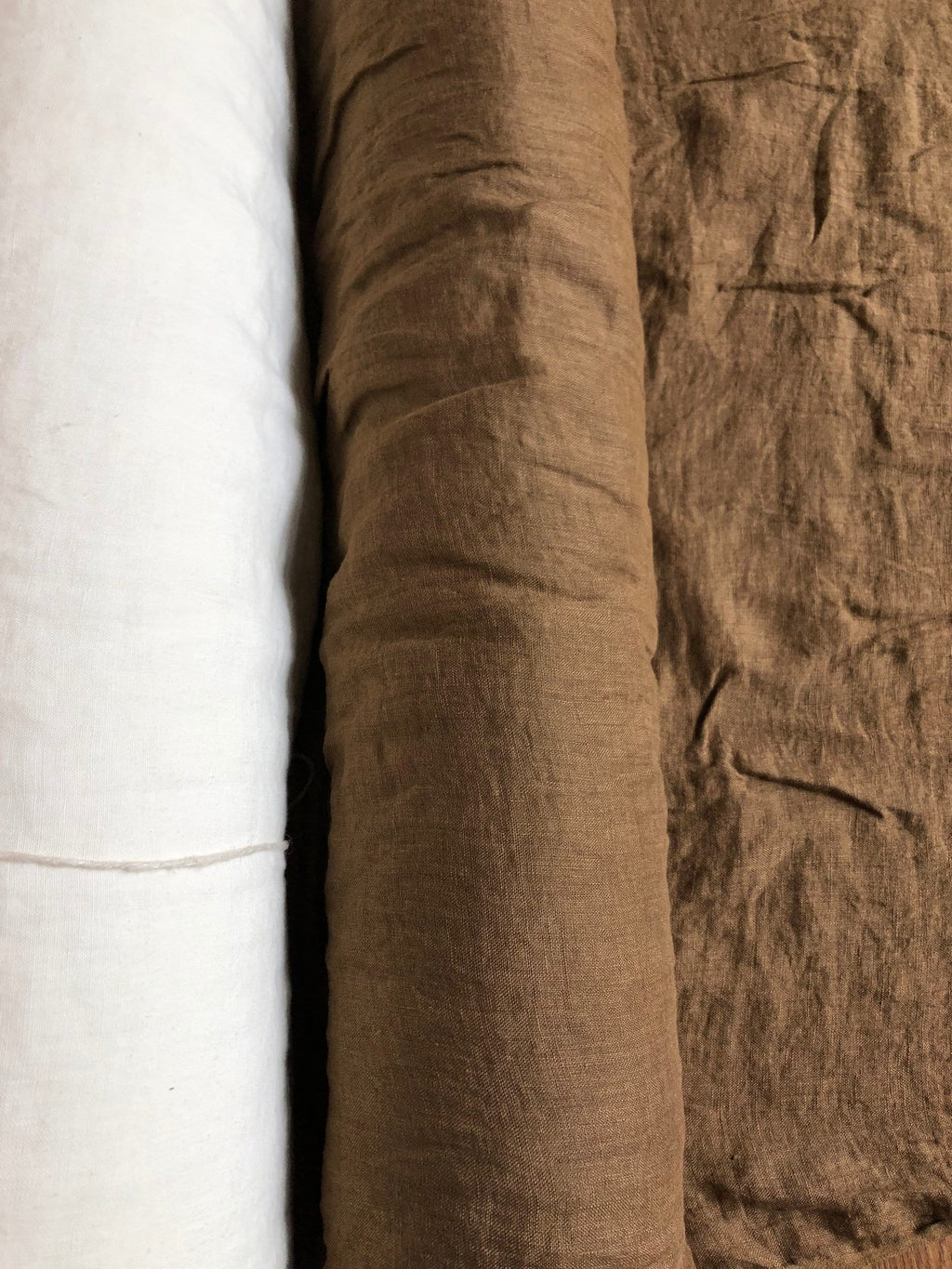 Light Spicy Brown Linen Fabric: 100% Natural, 150cm Wide