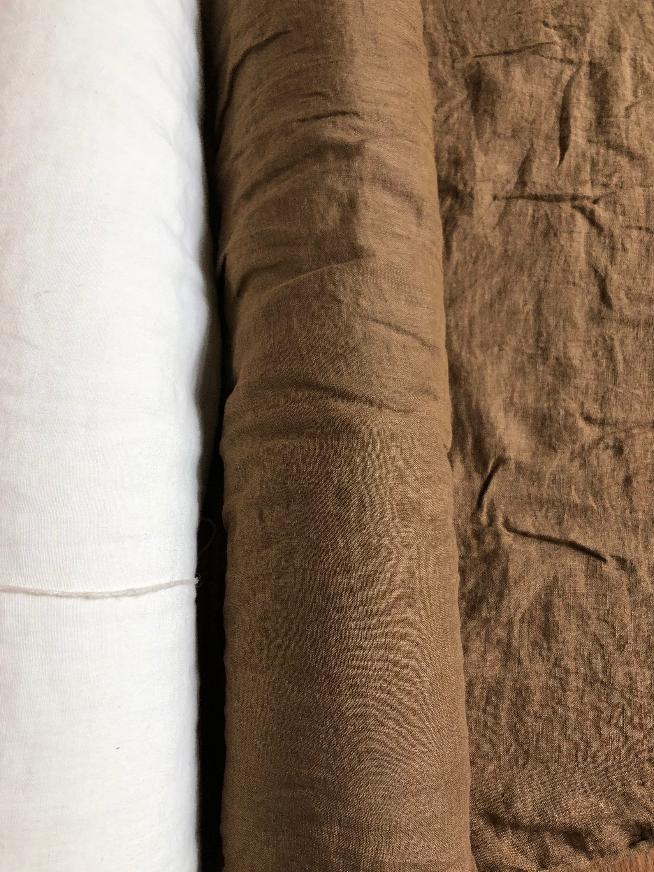 Light Spicy Brown Linen Fabric: 100% Natural, 150cm Wide