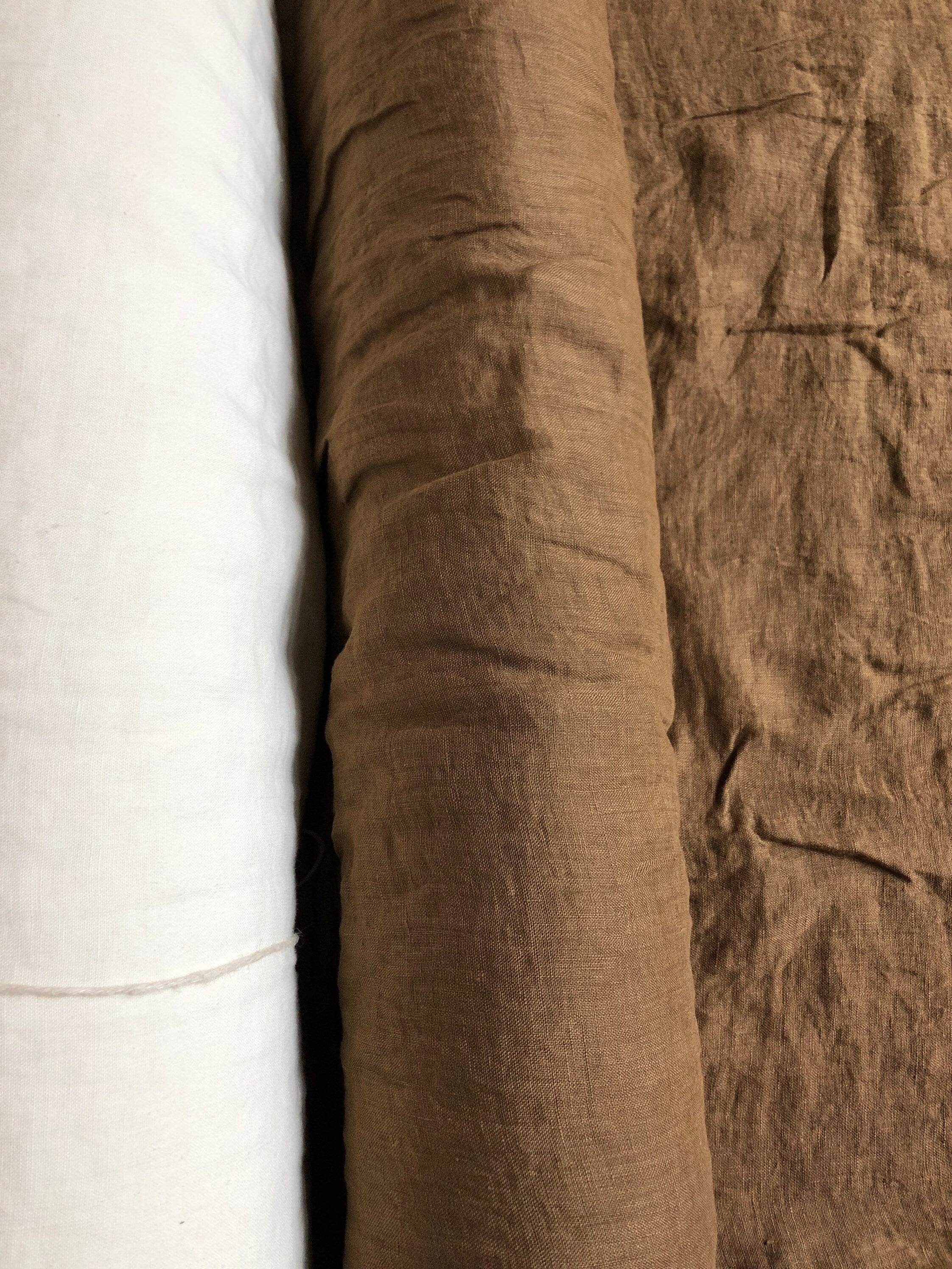 Light Spicy Brown Linen Fabric: 100% Natural, 150cm Wide