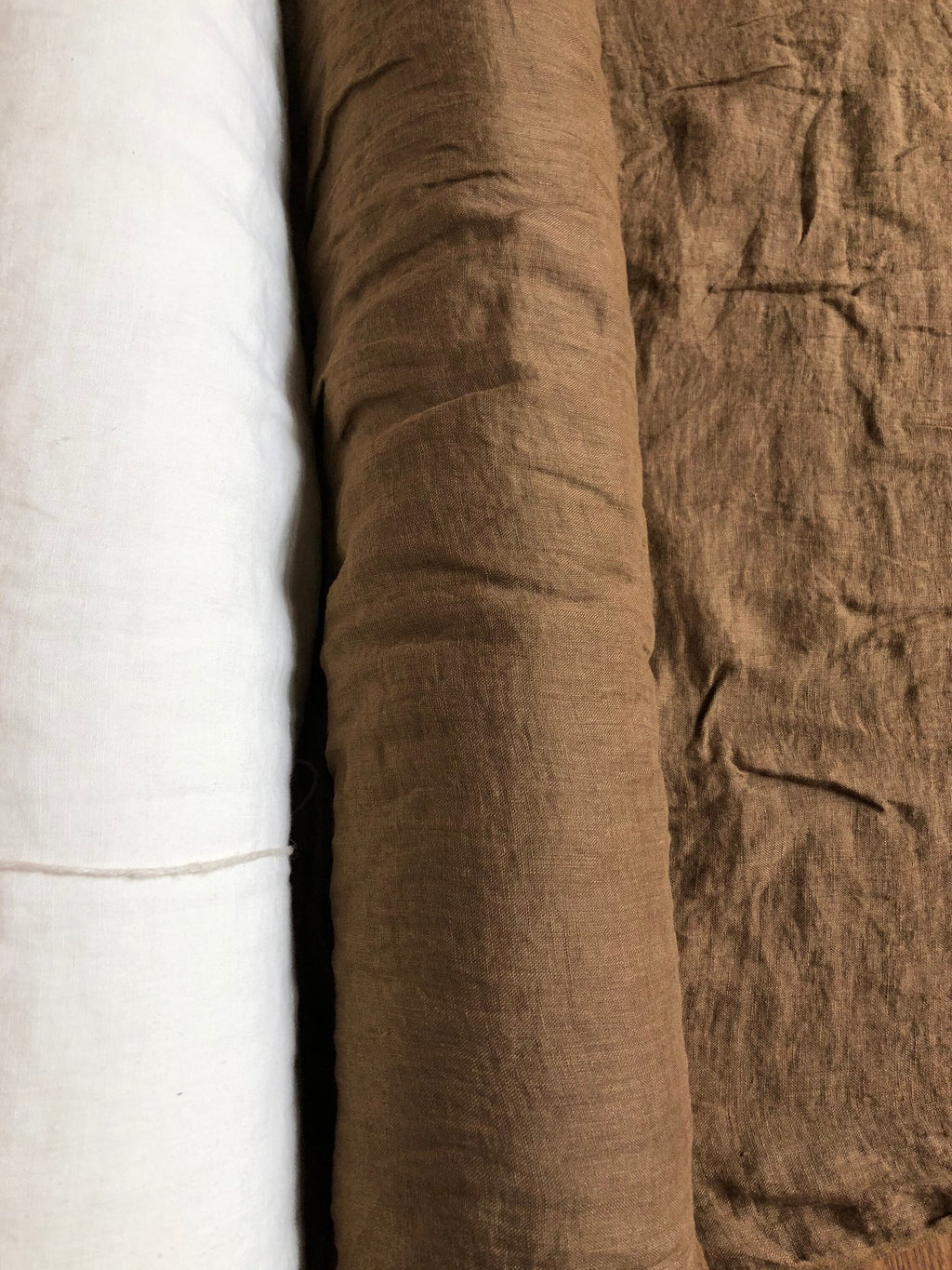 Light Spicy Brown Linen Fabric: 100% Natural, 150cm Wide