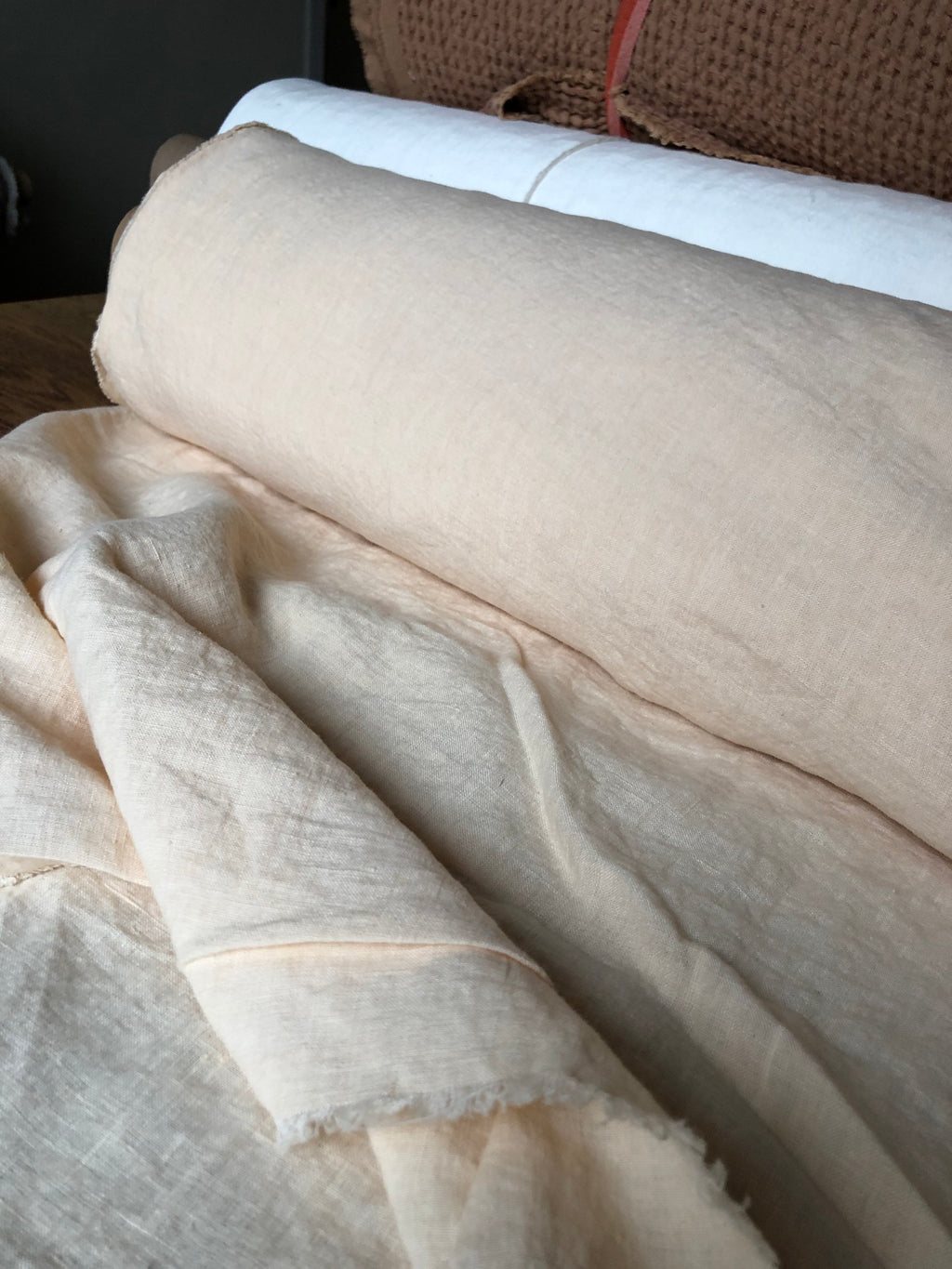 100 % EXTRA wide natural LINEN fabric BGO17soft warm nude , 250 cm width fabric by the metre, bedding linen, bedspread, sewing, lin