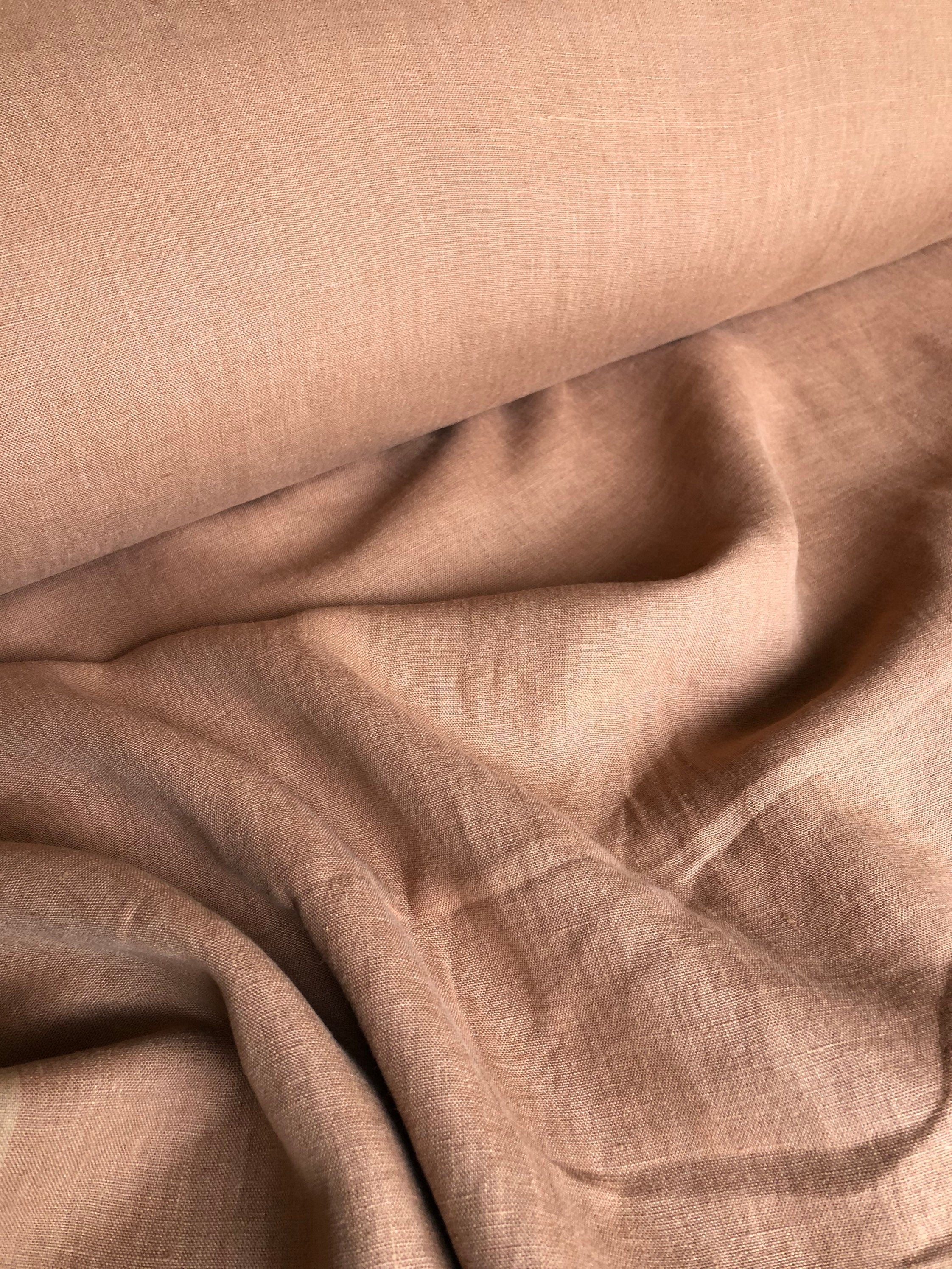 Extra Wide Linen Fabric: Soft Dusty Ochre, 250cm Width