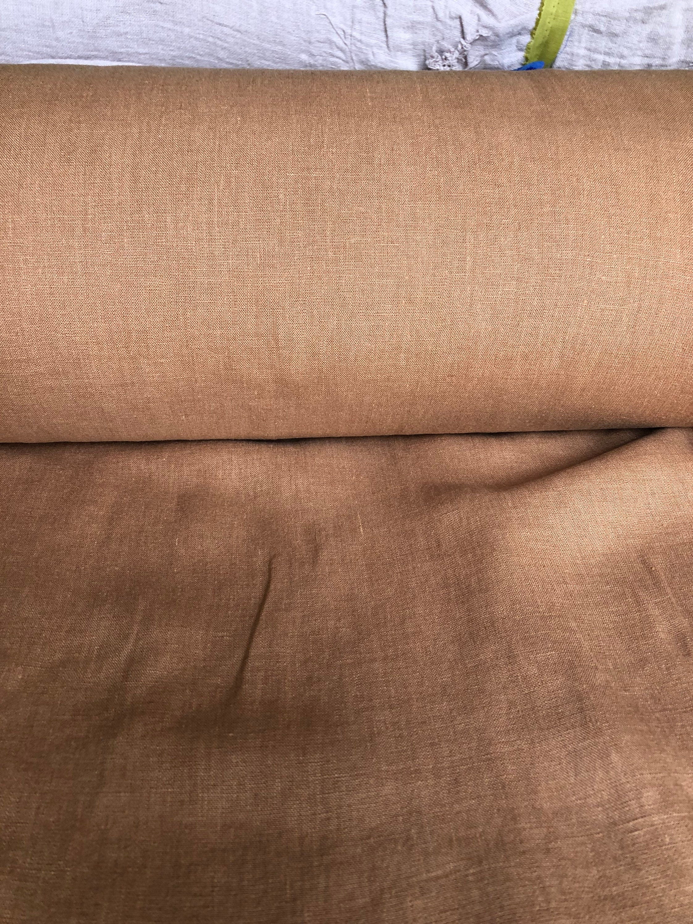 Extra Wide Linen Fabric: Soft Dusty Ochre, 250cm Width