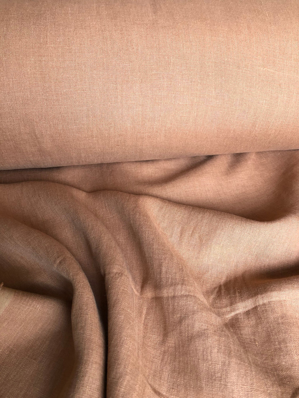 Extra Wide Linen Fabric: Soft Dusty Ochre, 250cm Width