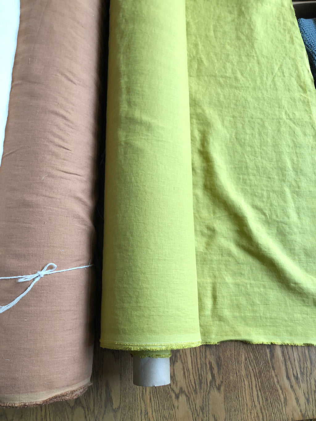 Extra Wide Yellow-Green Linen Fabric: Soft Bedding & Sewing Material