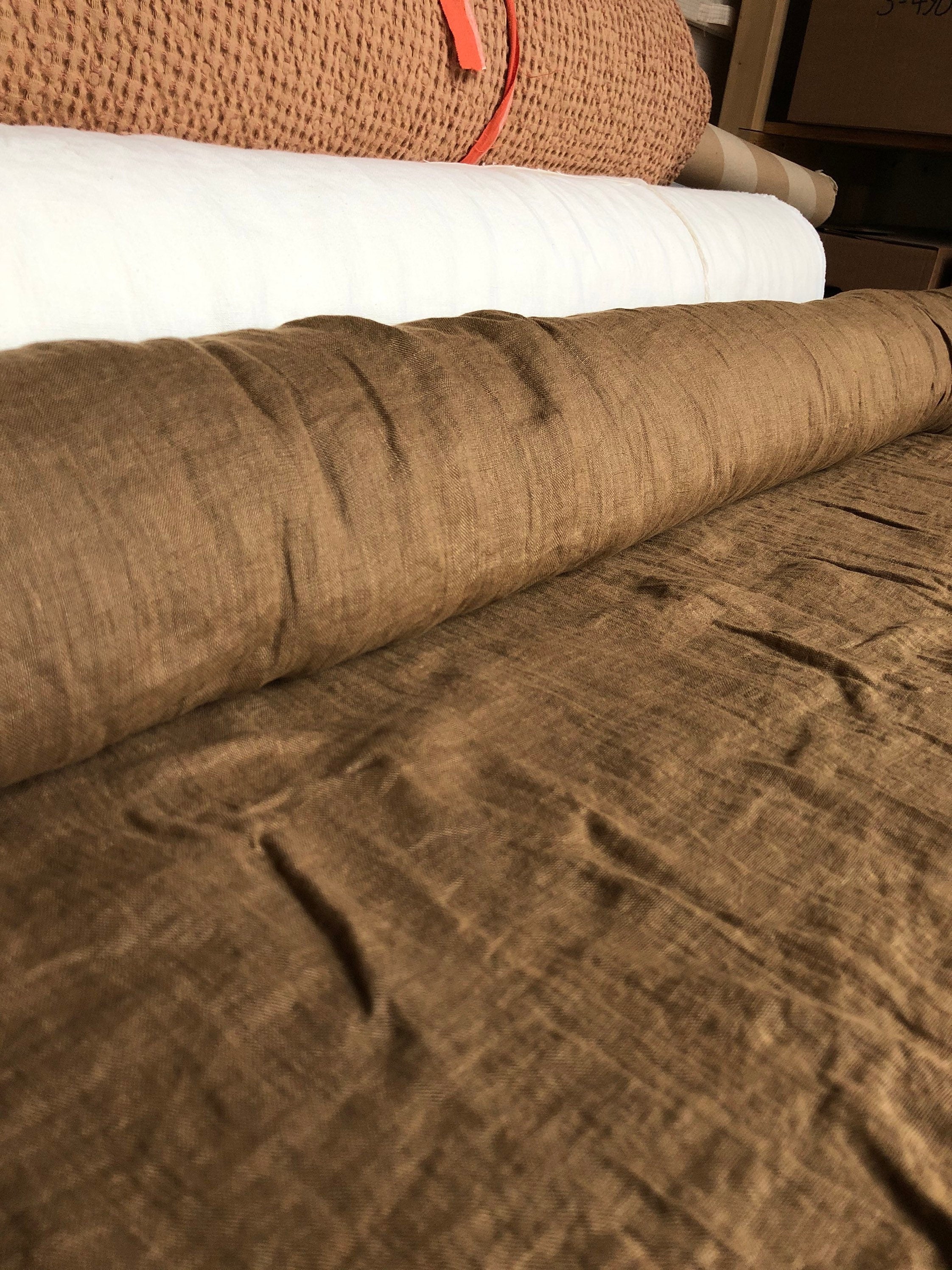 Light Spicy Brown Linen Fabric: 100% Natural, 150cm Wide