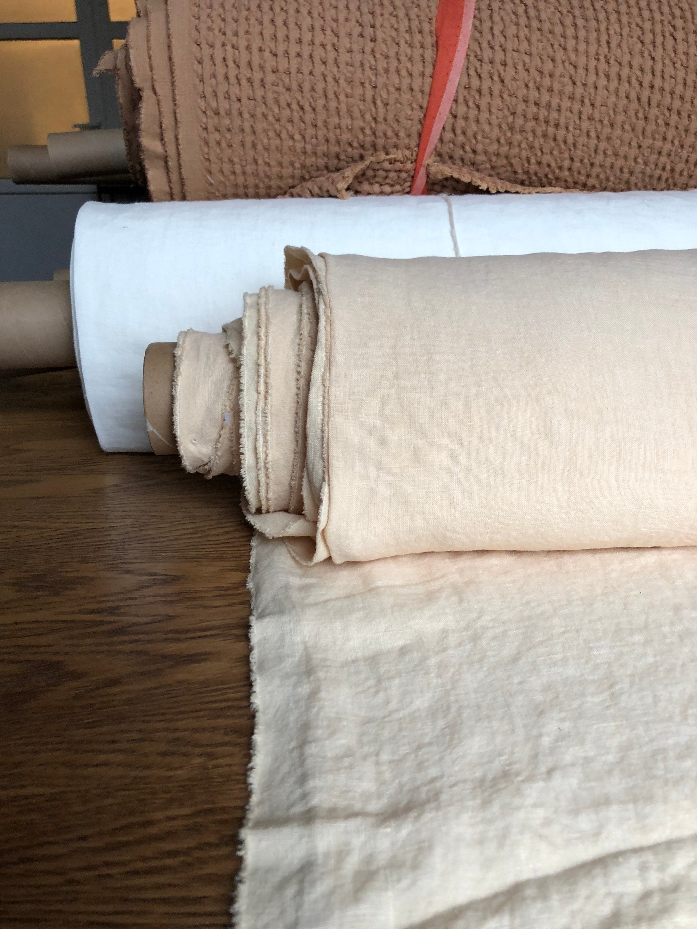100 % EXTRA wide natural LINEN fabric BGO17soft warm nude , 250 cm width fabric by the metre, bedding linen, bedspread, sewing, lin