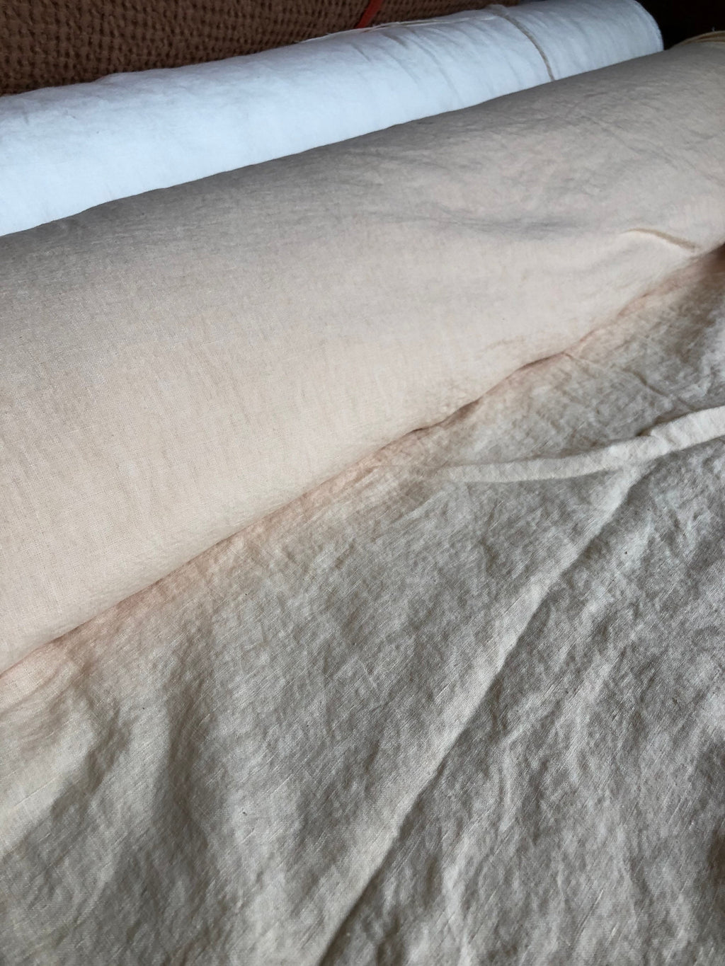 100 % EXTRA wide natural LINEN fabric BGO17soft warm nude , 250 cm width fabric by the metre, bedding linen, bedspread, sewing, lin