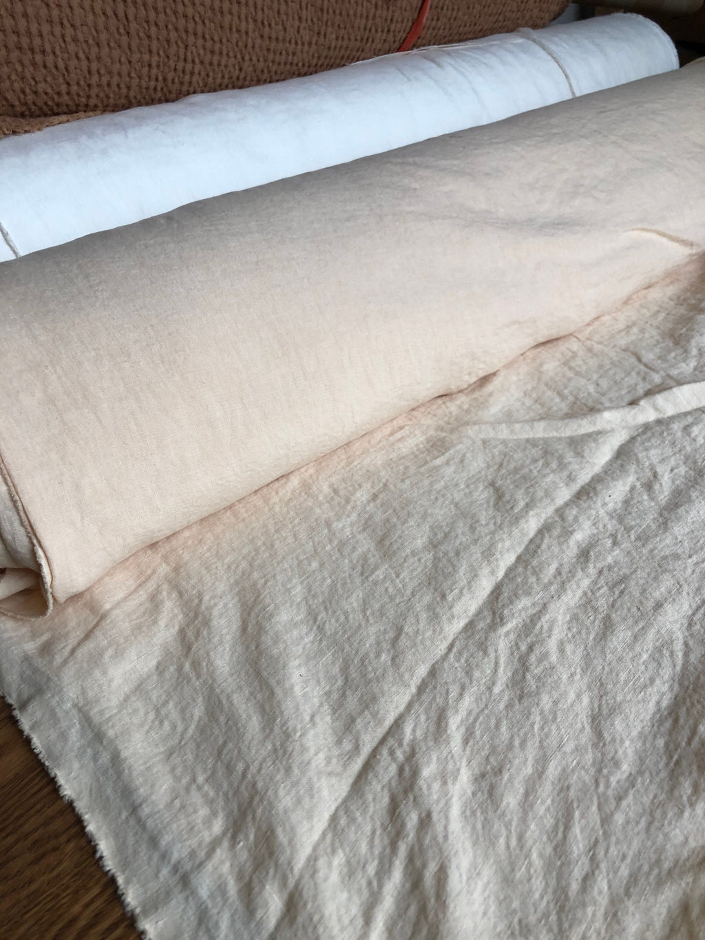100 % EXTRA wide natural LINEN fabric BGO17soft warm nude , 250 cm width fabric by the metre, bedding linen, bedspread, sewing, lin