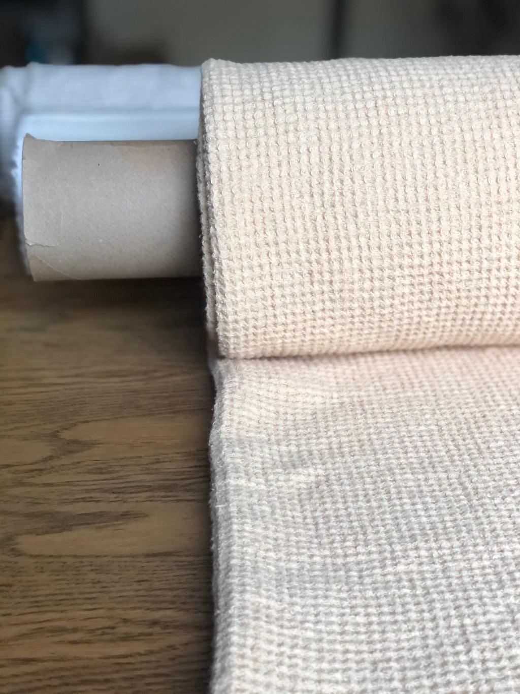 80" EXTRA WIDE 500g/200cm fabric, BGO139W warm nude , Waffle natural 100 % Linen fabric, fabric by the metre bath towel kitchen towel spa