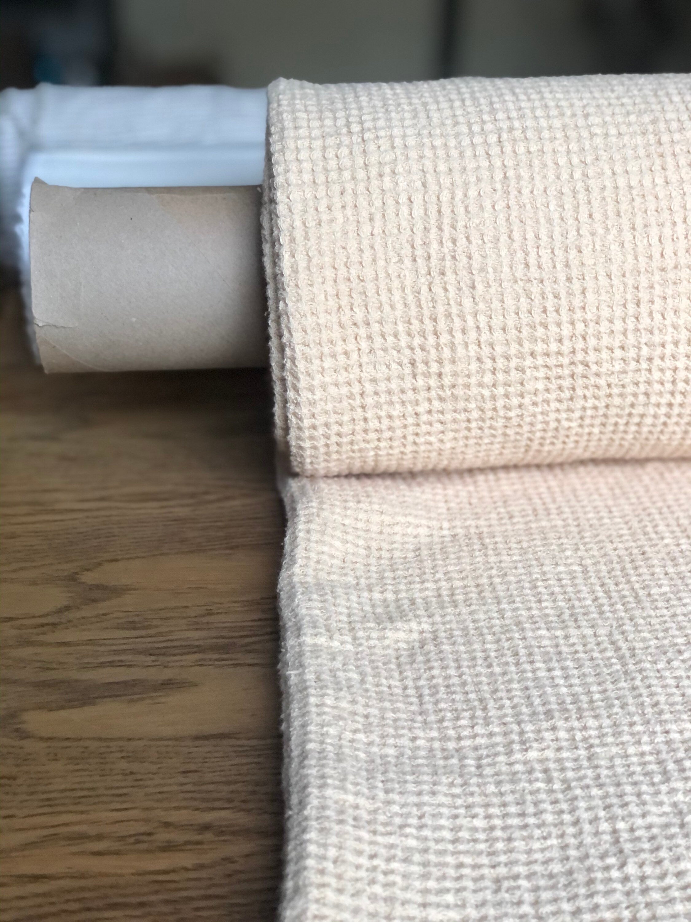 80" EXTRA WIDE 500g/200cm fabric, BGO139W warm nude , Waffle natural 100 % Linen fabric, fabric by the metre bath towel kitchen towel spa