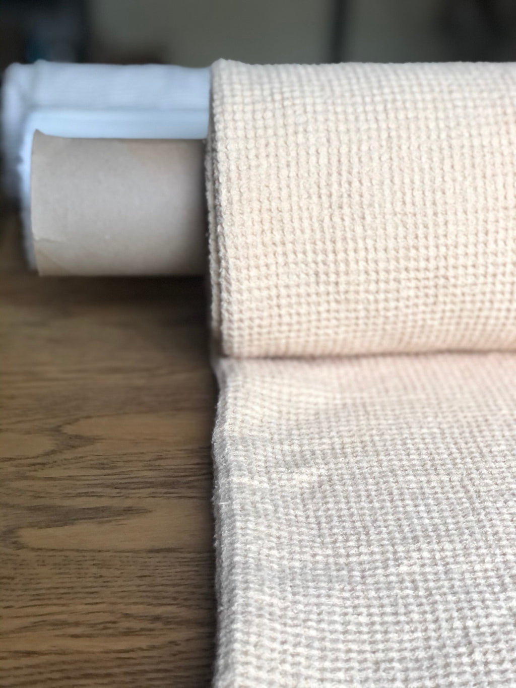 80" EXTRA WIDE 500g/200cm fabric, BGO139W warm nude , Waffle natural 100 % Linen fabric, fabric by the metre bath towel kitchen towel spa