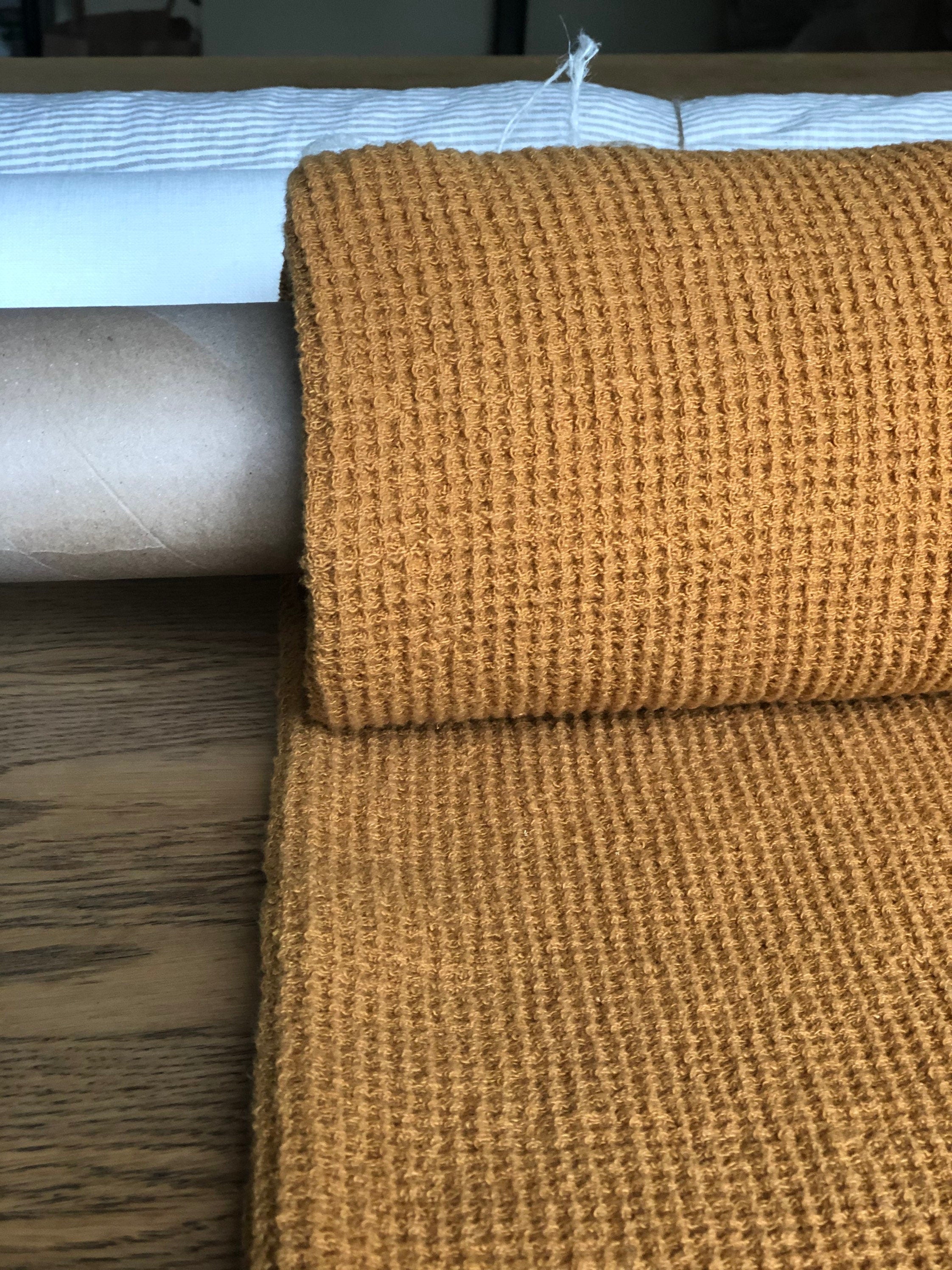 80" Extra Wide Waffle Linen Fabric: Natural Heavyweight, BGO139W