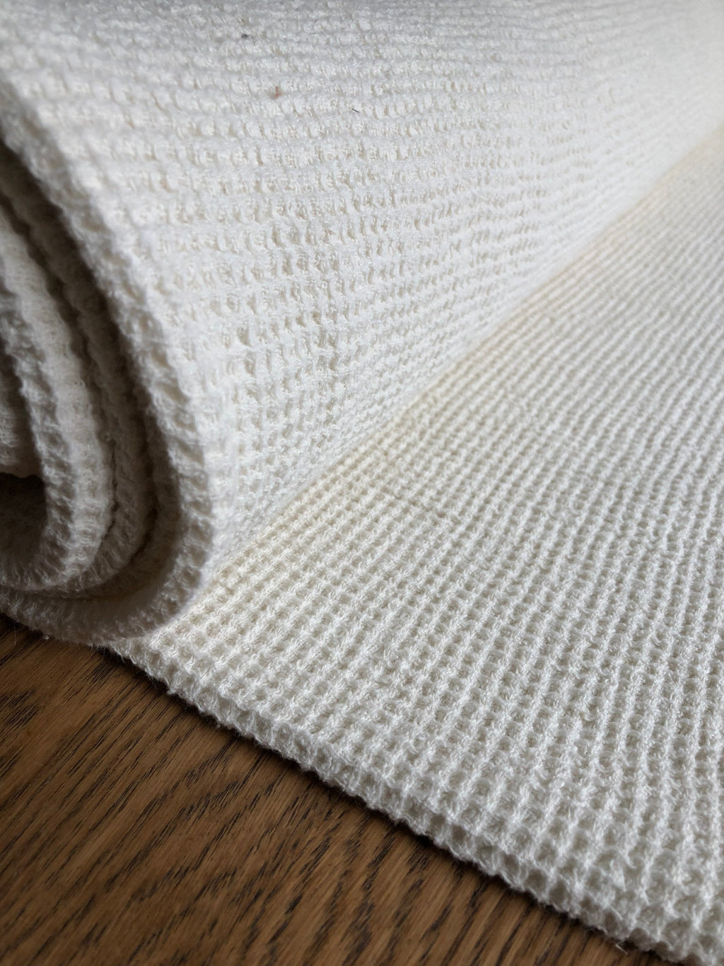 White Waffle Linen Fabric: 80" Extra Wide, 500g