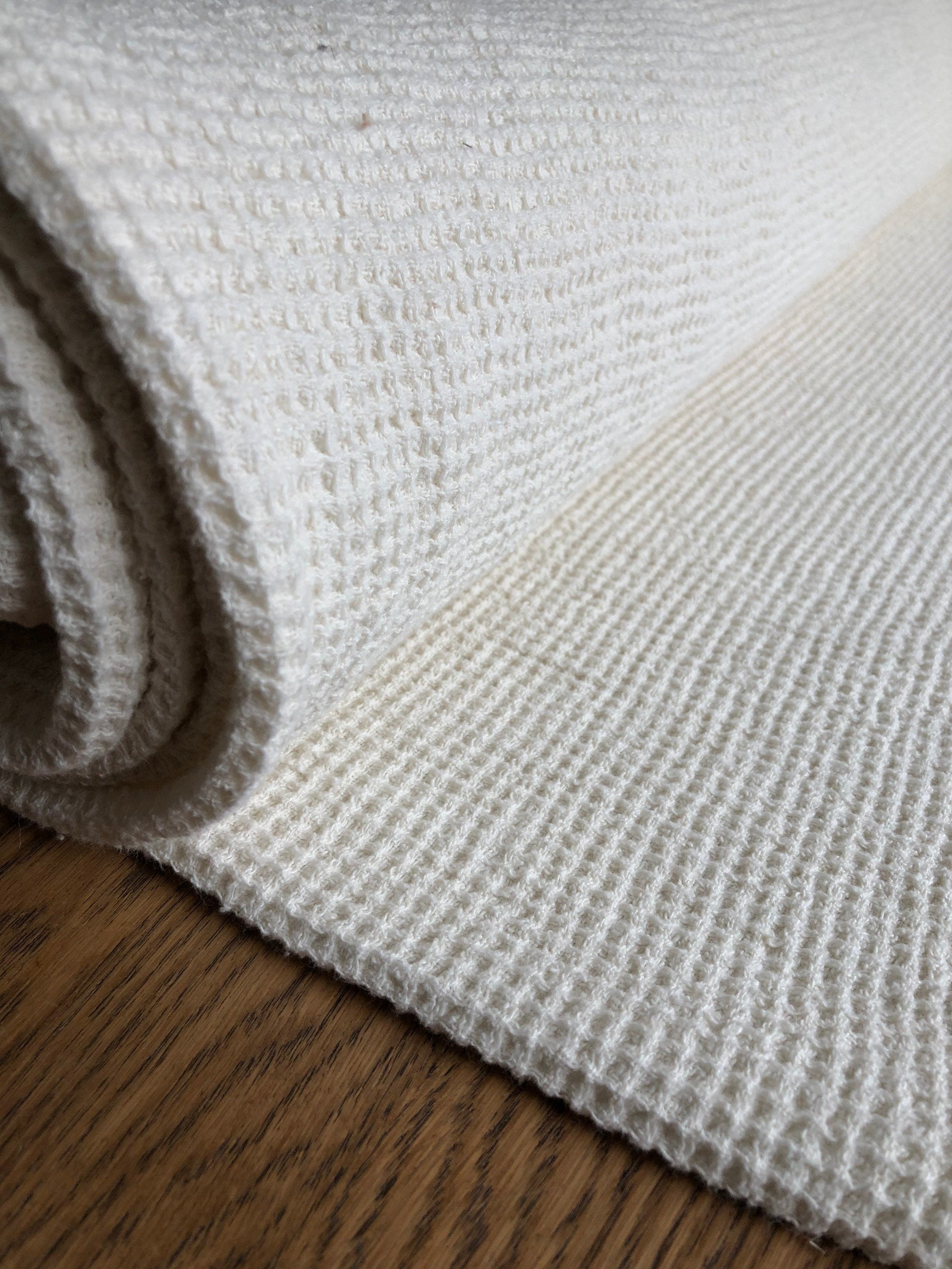 White Waffle Linen Fabric: 80" Extra Wide, 500g