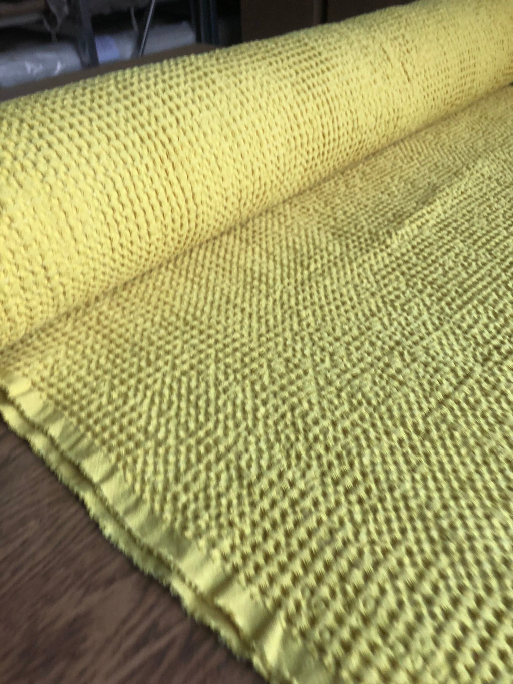 Extra Wide Waffle Linen Cotton Fabric: Natural Garst BGO137, 88" Wide