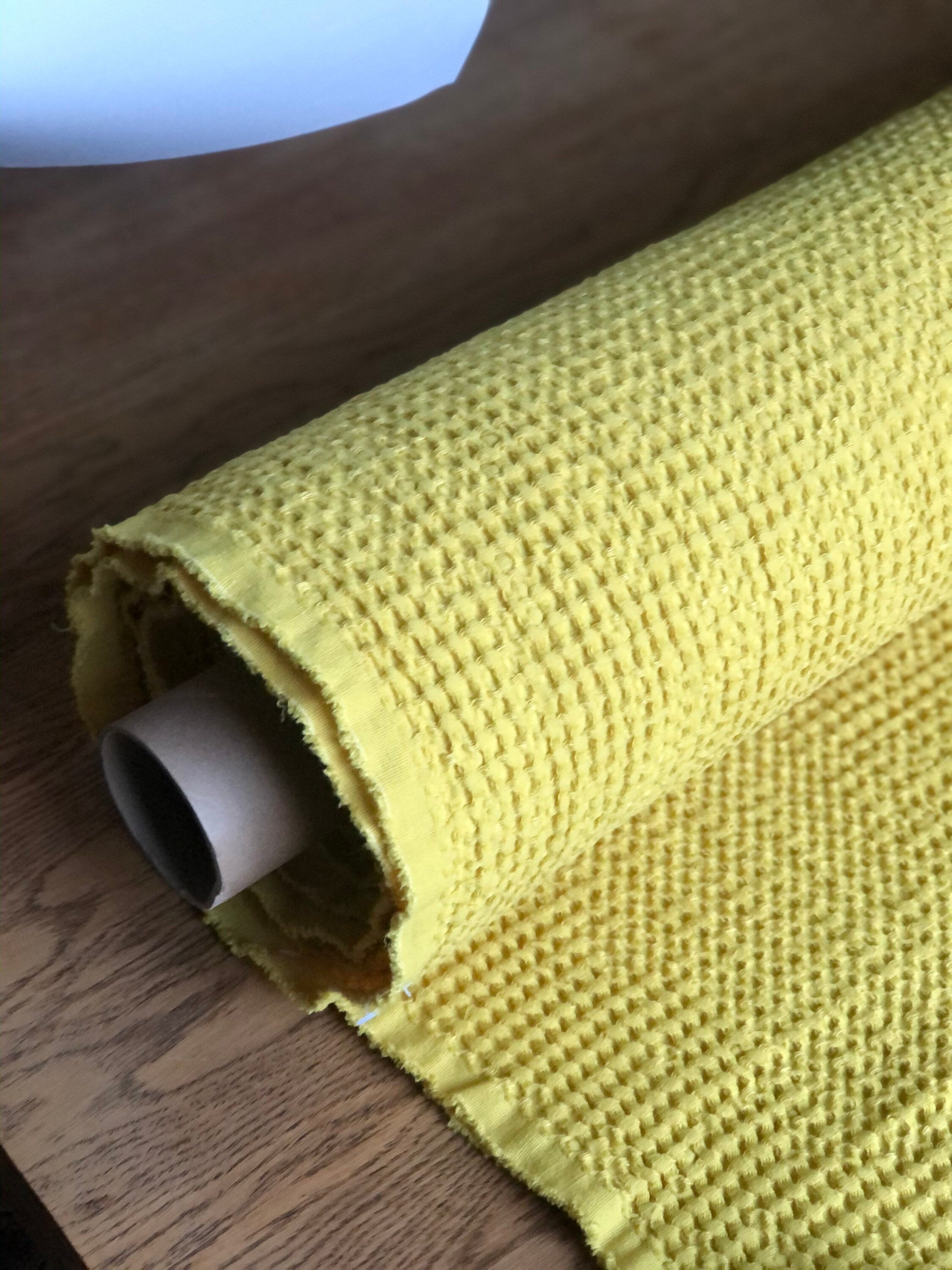 Extra Wide Waffle Linen Cotton Fabric: Natural Garst BGO137, 88" Wide