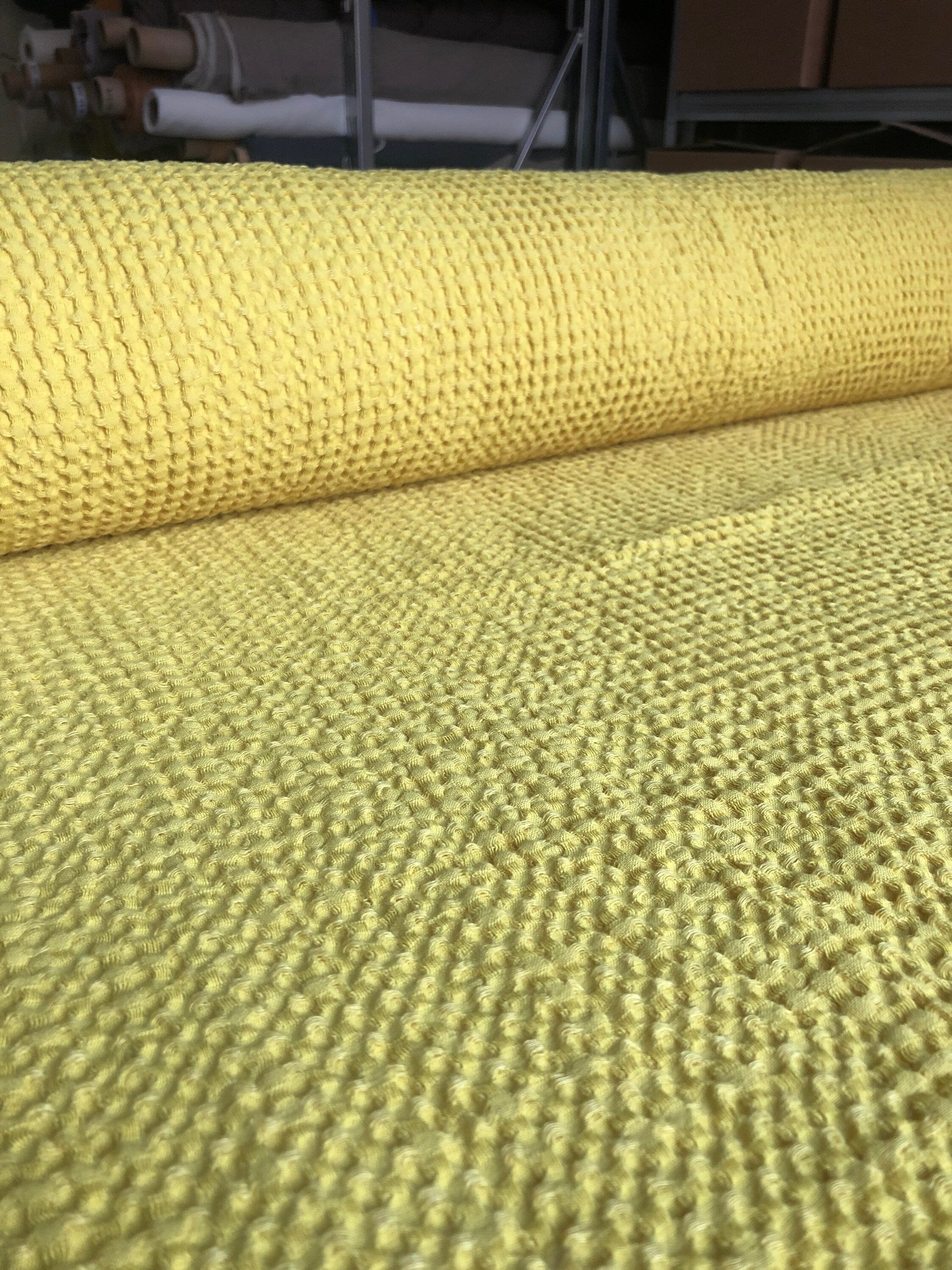 Extra Wide Waffle Linen Cotton Fabric: Natural Garst BGO137, 88" Wide