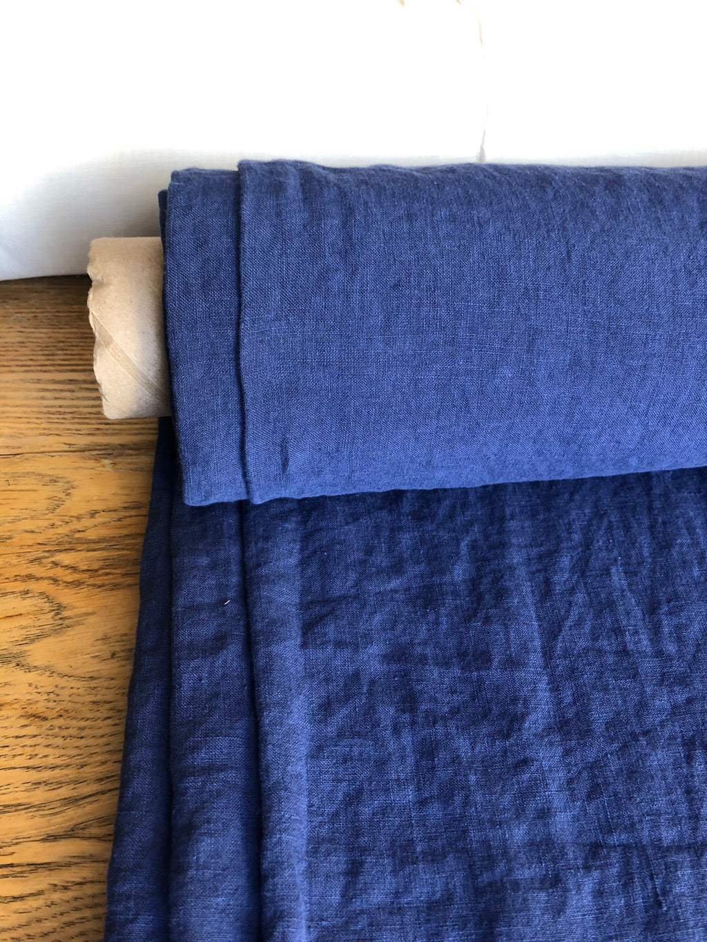 Extra Wide Blue Sapphire Linen Fabric: 100% Natural, 250cm Wide