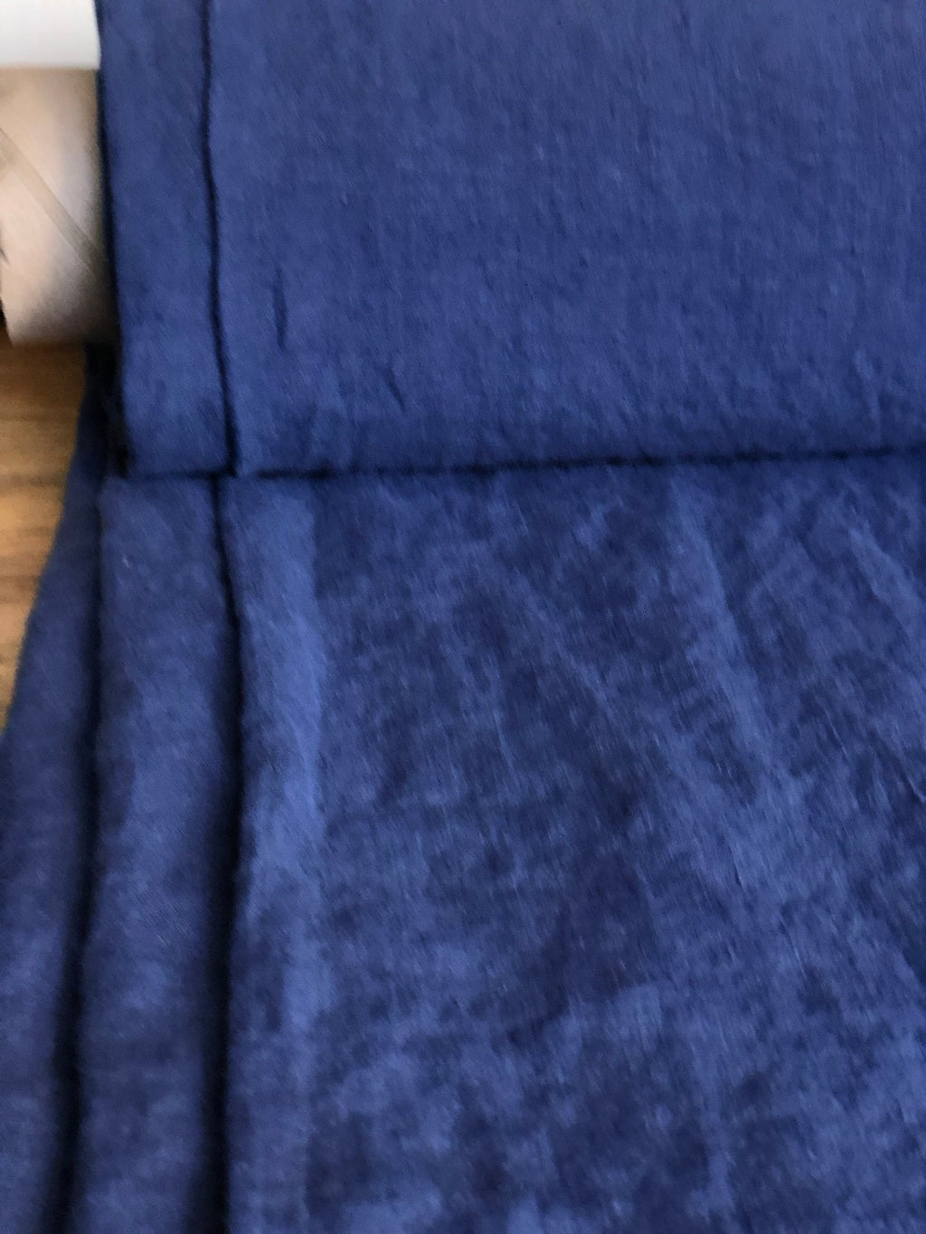 Extra Wide Blue Sapphire Linen Fabric: 100% Natural, 250cm Wide