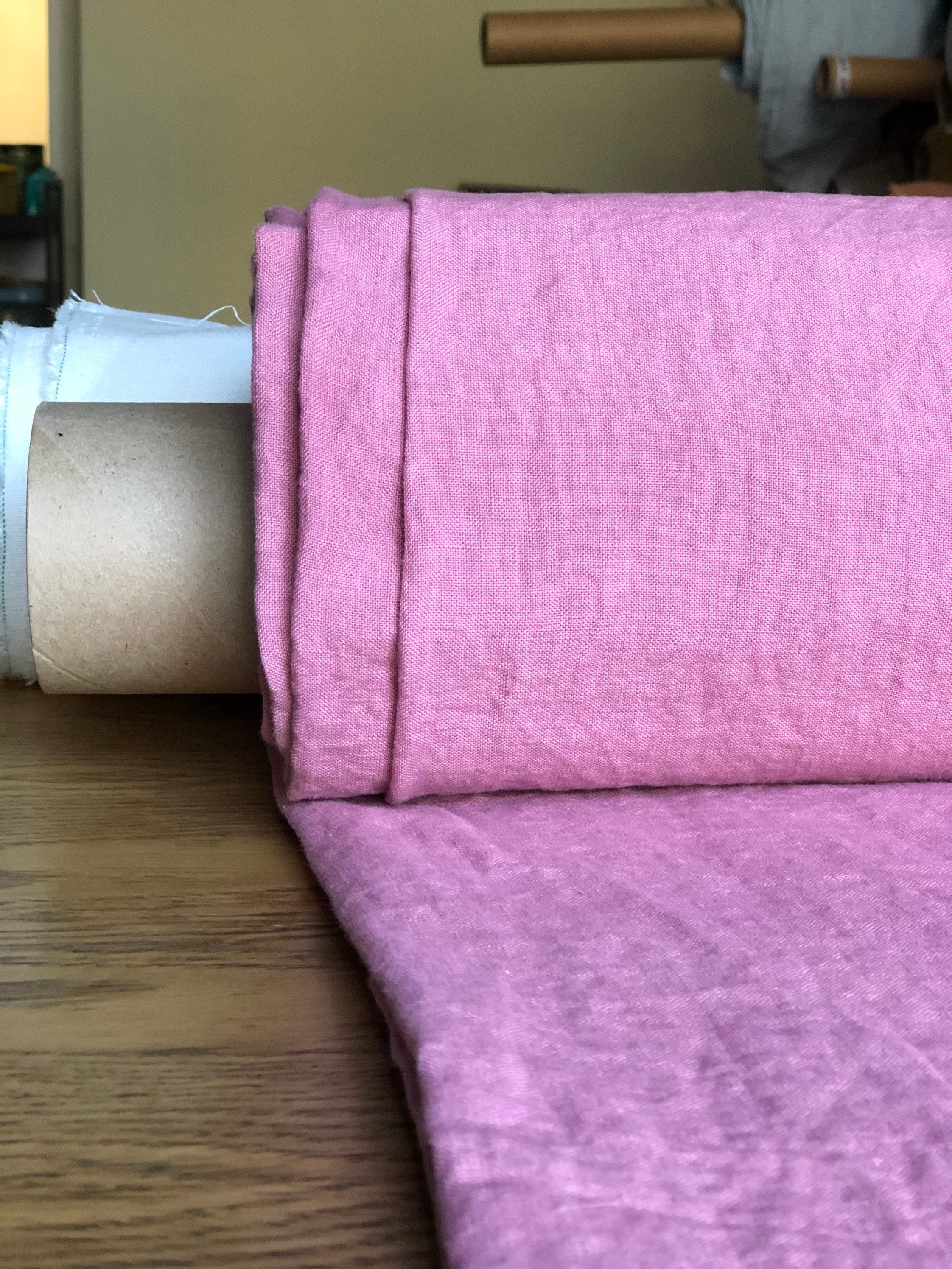 Extra Wide Natural Linen Fabric: Molly BGO17, 250cm Wide