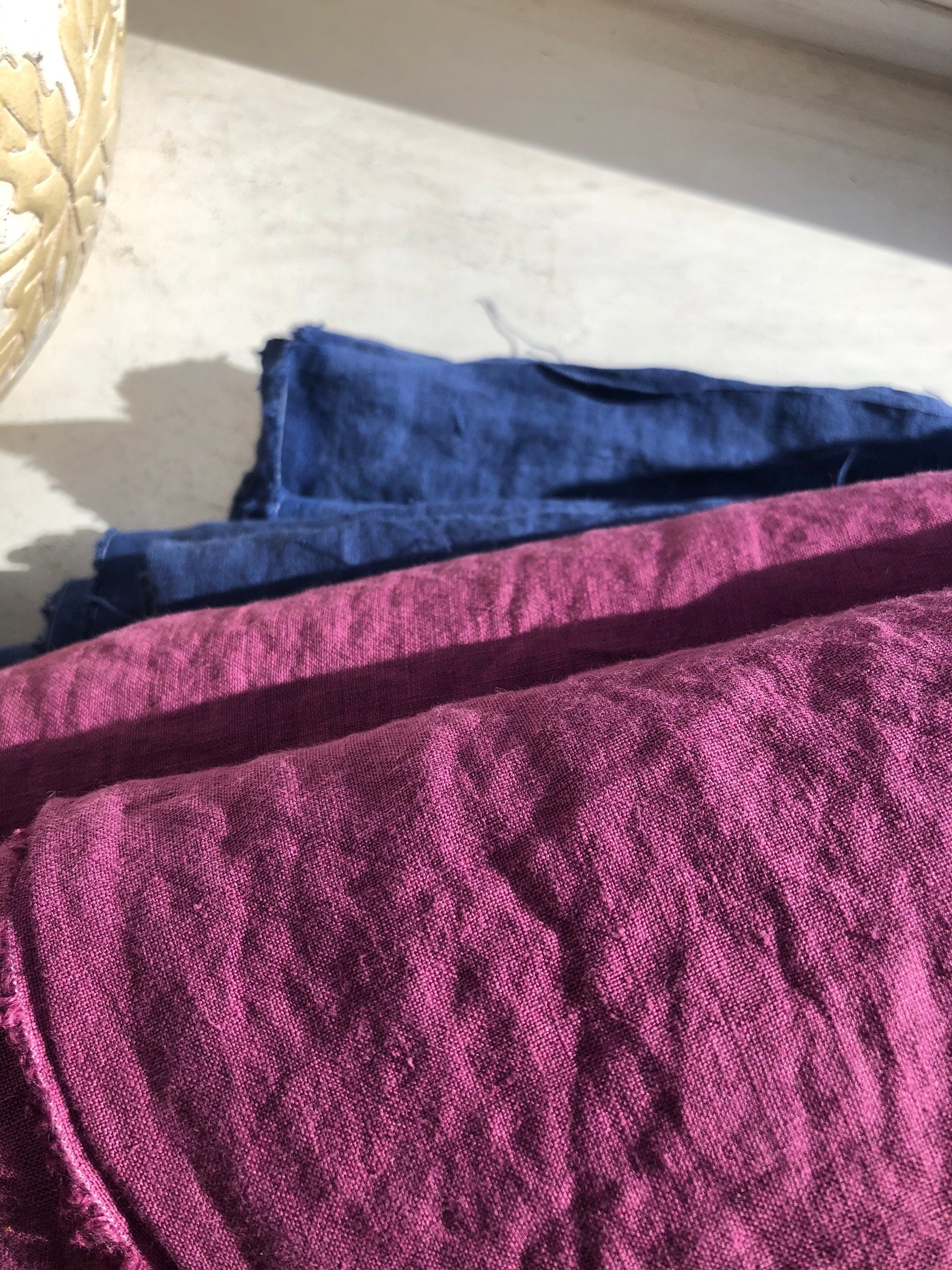 Extra Wide Soft Linen Fabric: BGO27 Flower, 99" Wide