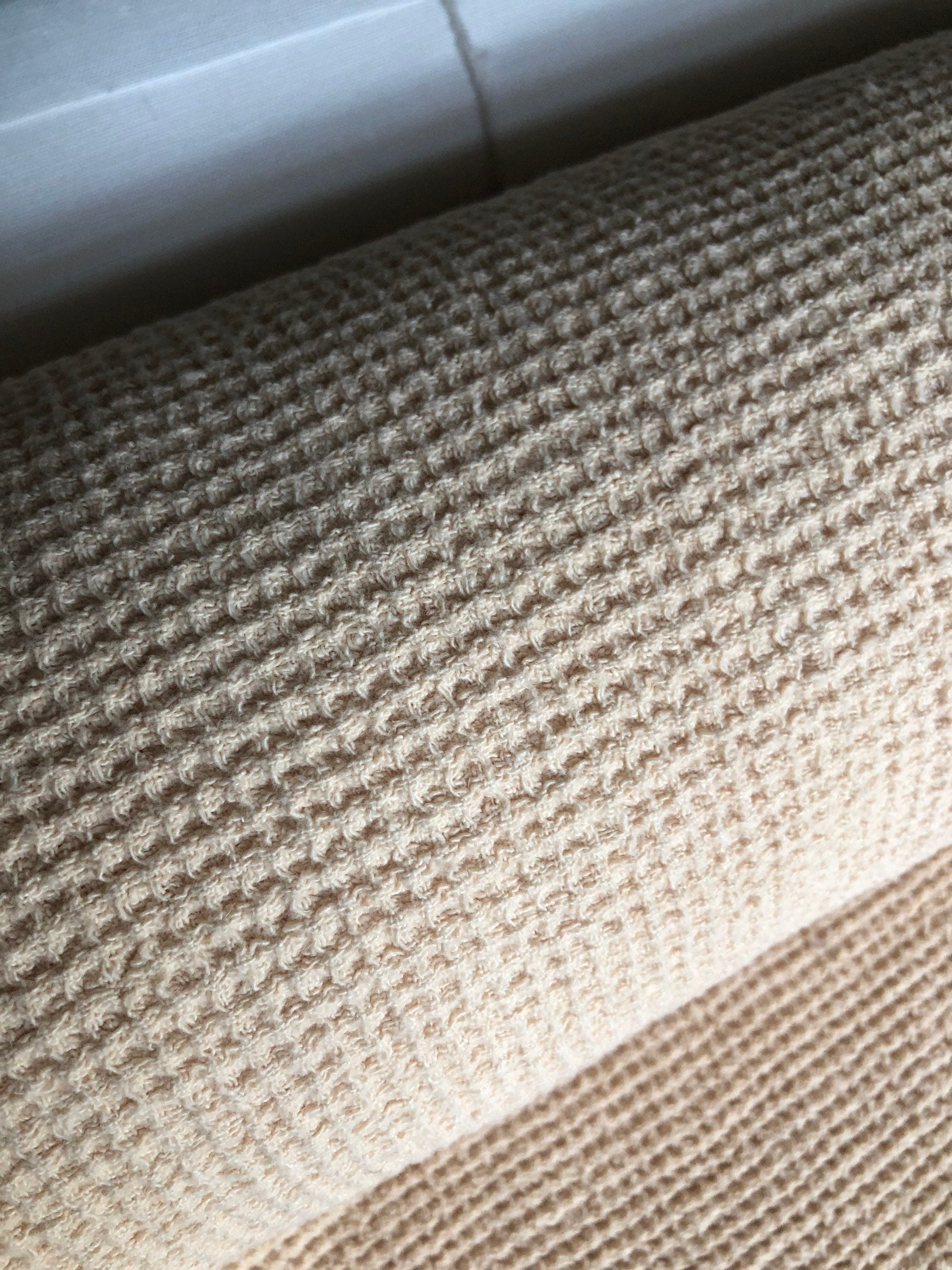 80" EXTRA WIDE 500g/200cm fabric, BGO139W warm nude , Waffle natural 100 % Linen fabric, fabric by the metre bath towel kitchen towel spa