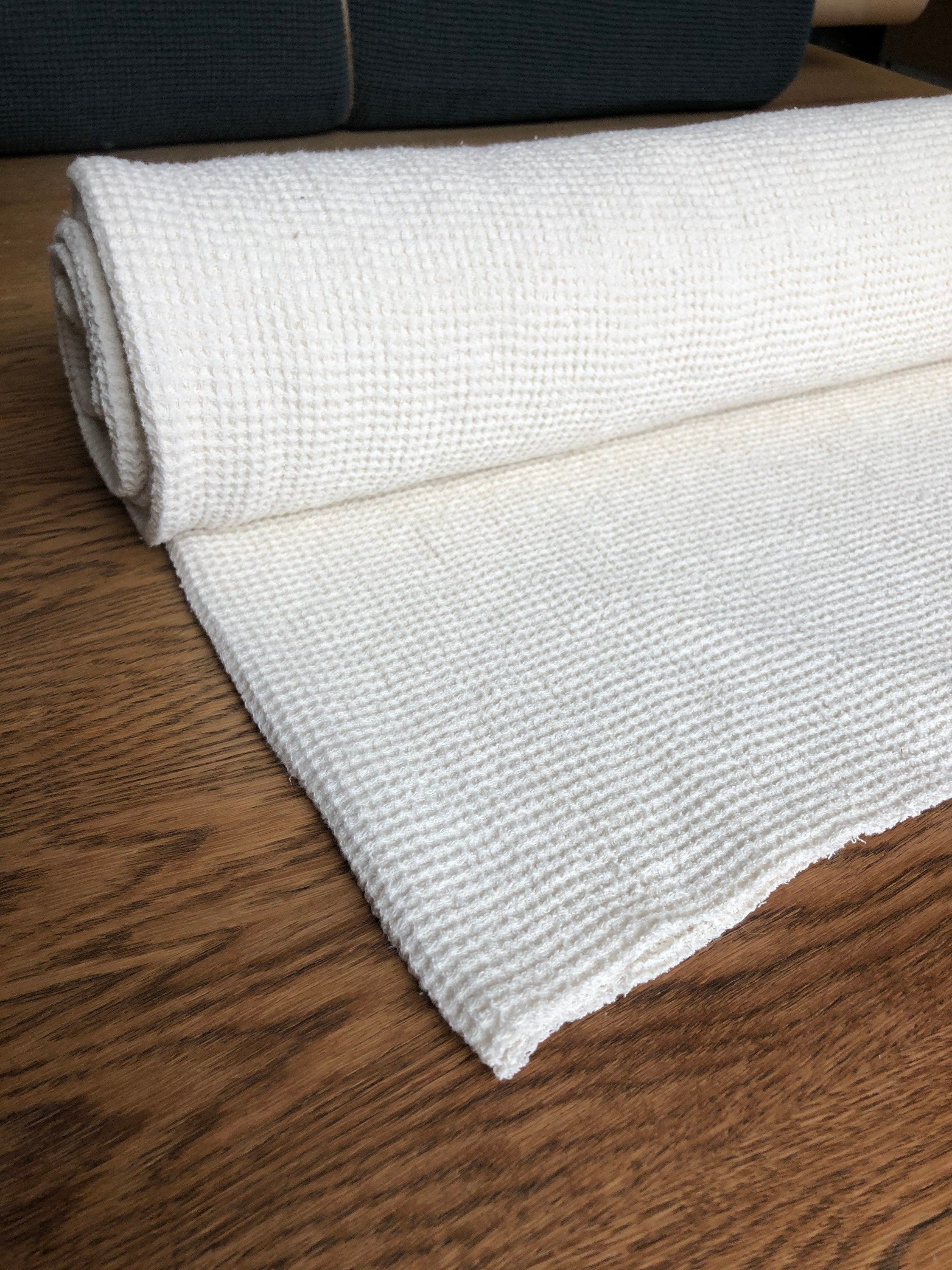 White Waffle Linen Fabric: 80" Extra Wide, 500g