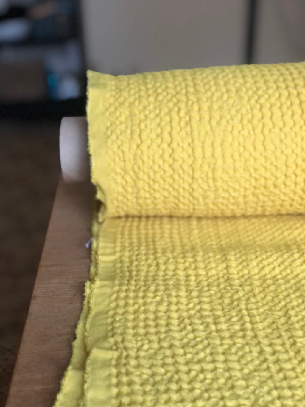 Extra Wide Waffle Linen Cotton Fabric: Natural Garst BGO137, 88" Wide