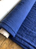 Extra Wide Blue Sapphire Linen Fabric: Softened 100% Natural Linen
