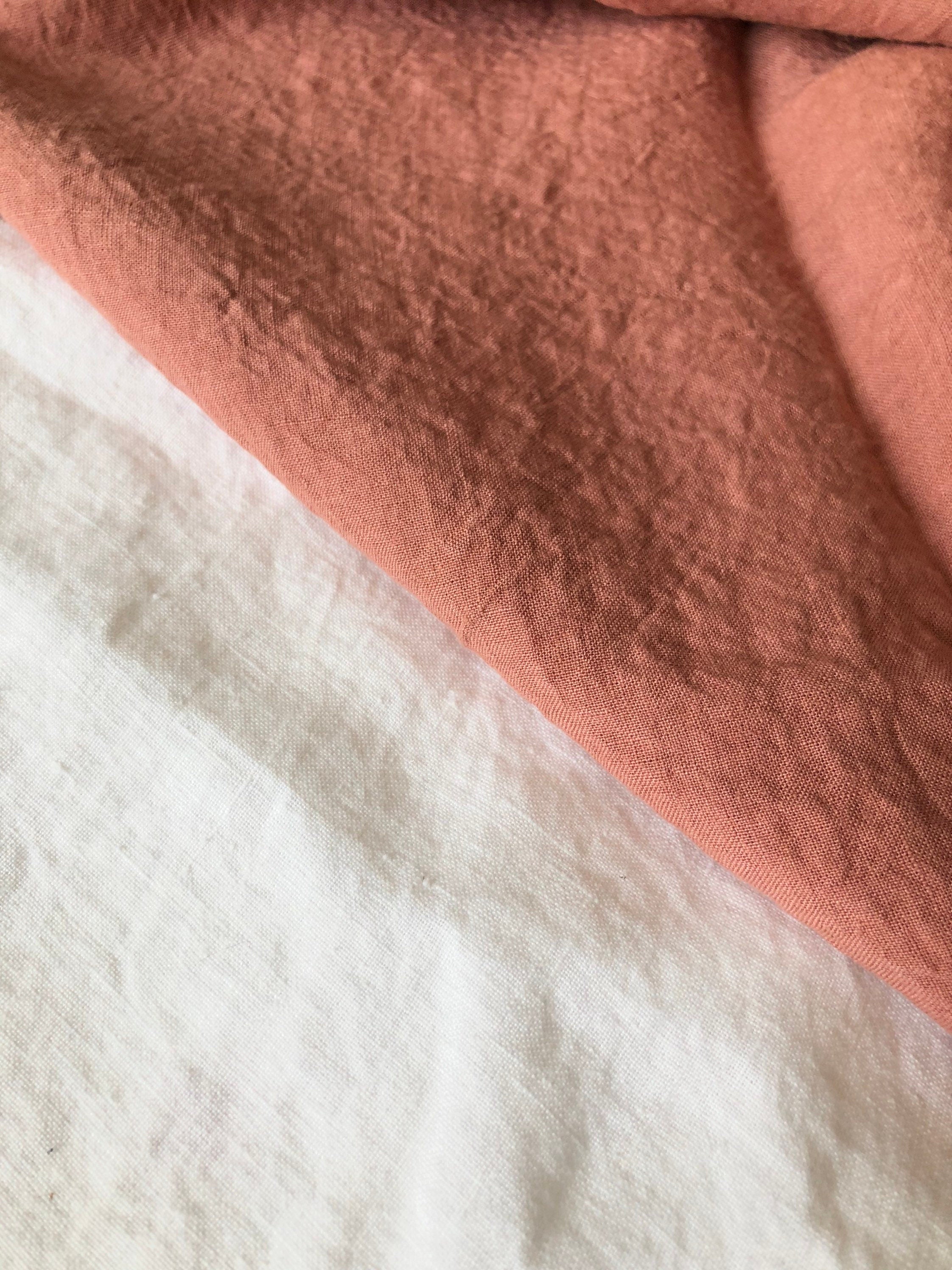 BGH26 Coral 100 % Natural HEMP fabric, 200 g/145 cm width fabric by the metre, bedding linen, bedspread, sewing linen top fabric