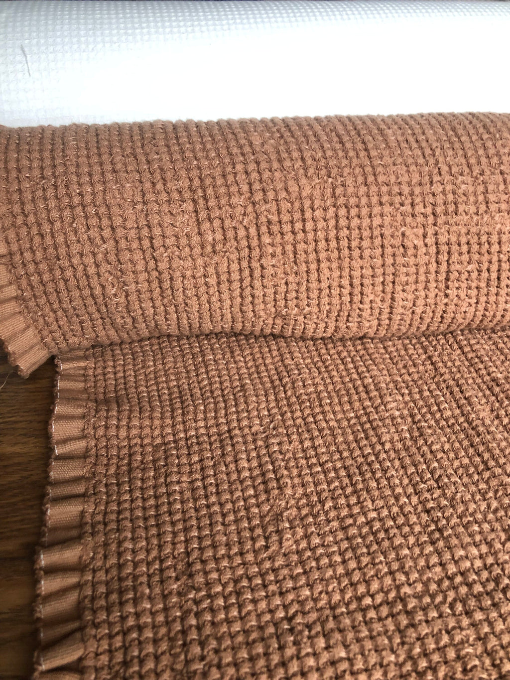 Wide Waffle Linen Cotton Fabric: Natural Weave, 94" Wide