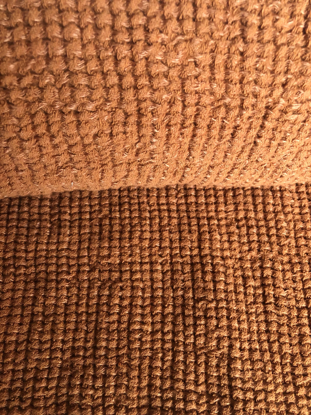 Waffle Linen Cotton Fabric: 94" Wide Squash BGO147W - By The Metre