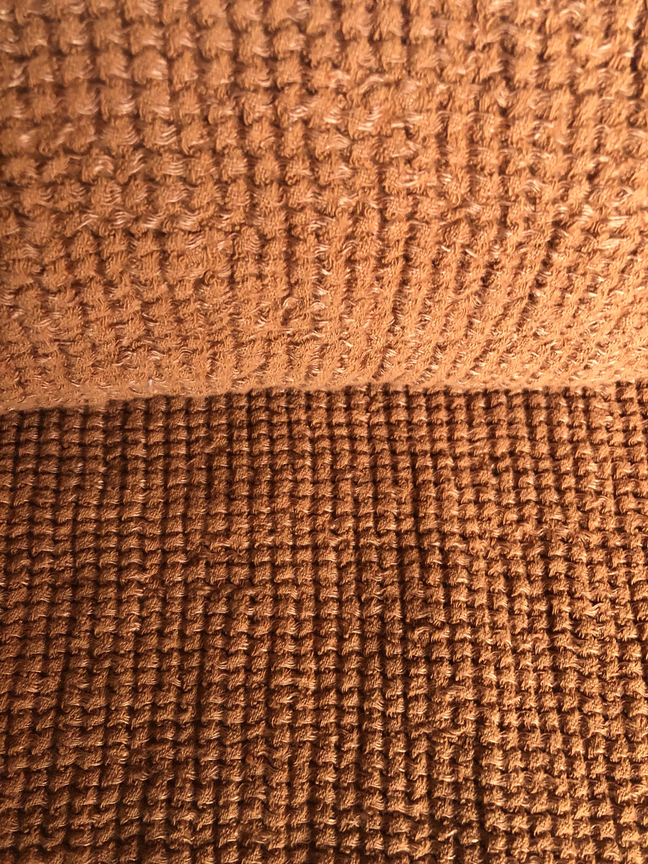 Waffle Linen Cotton Fabric: 94" Wide Squash BGO147W - By The Metre