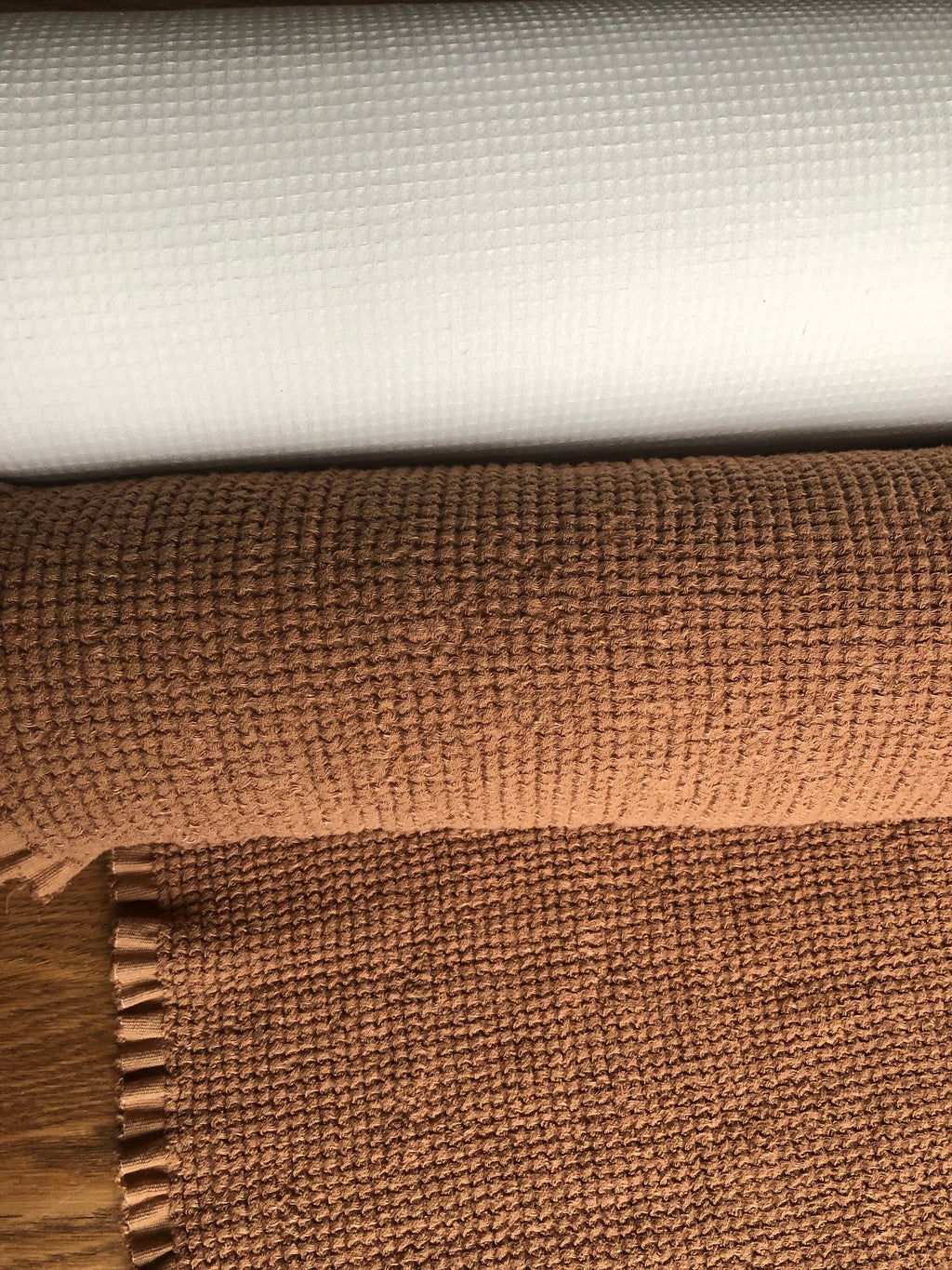 Wide Waffle Linen Cotton Fabric: Natural Weave, 94" Wide