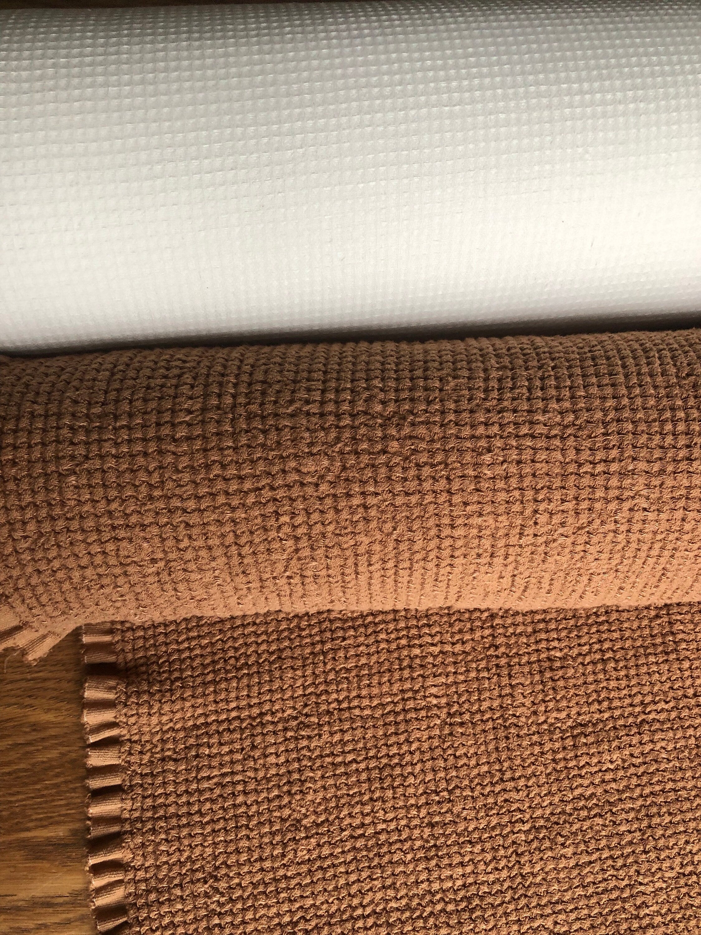 Wide Waffle Linen Cotton Fabric: Natural Weave, 94" Wide