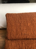 Waffle Linen Cotton Fabric: 94" Wide Squash BGO147W - By The Metre