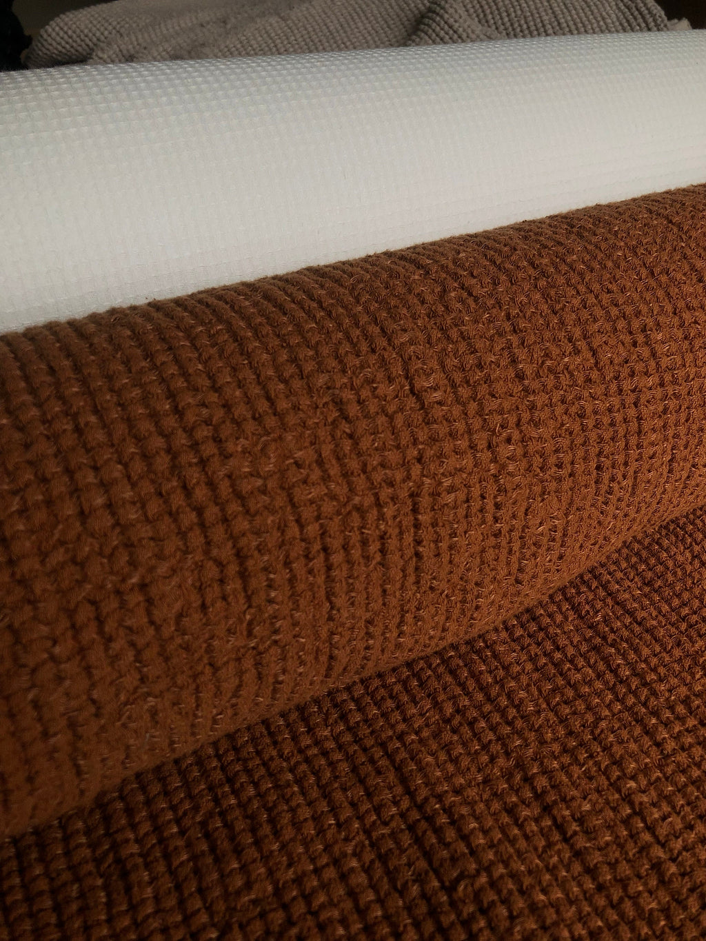Waffle Linen Cotton Fabric: 94" Wide Squash BGO147W - By The Metre