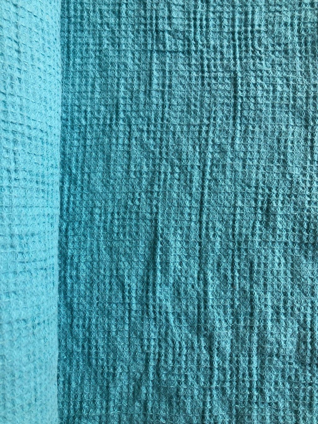 Ocean Blue Waffle Linen Cotton Fabric: Bath, Kitchen, Spa Towel - BGO138